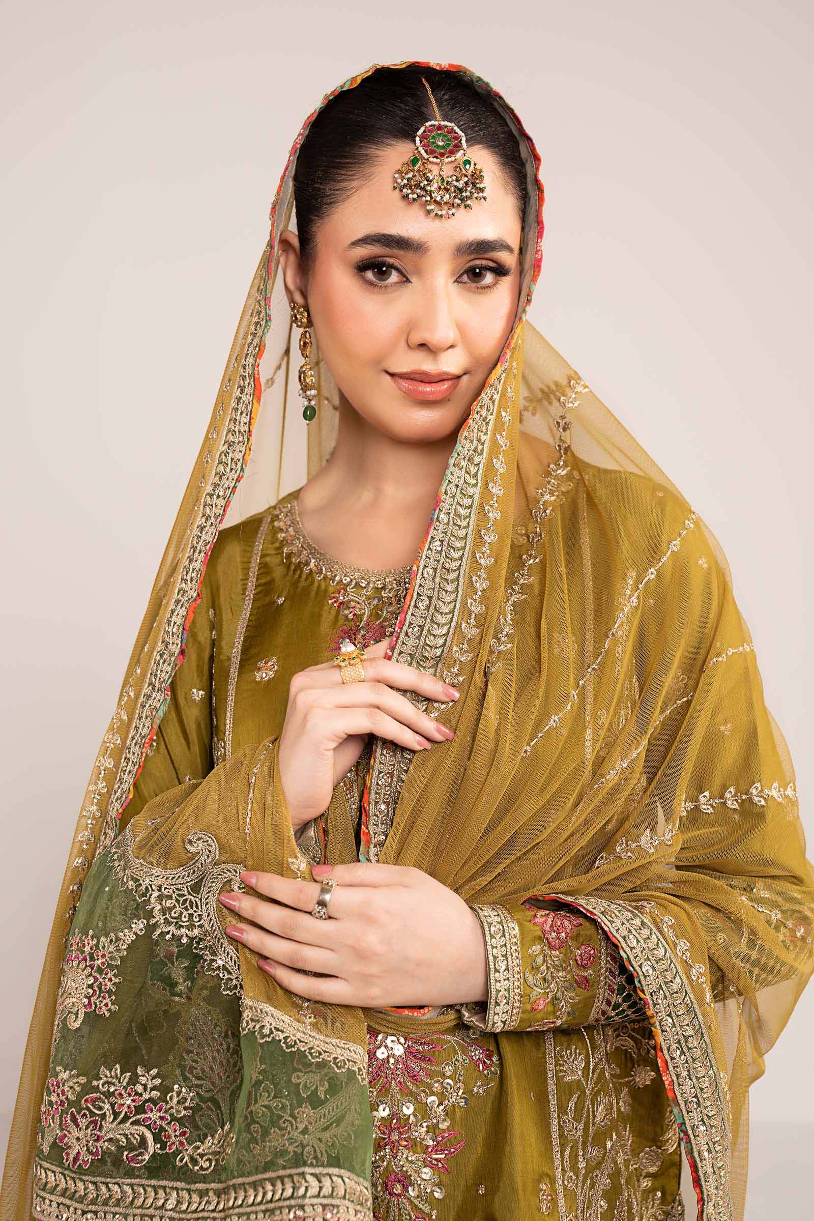 3 Piece Embroidered Raw Silk Suit - Image 3