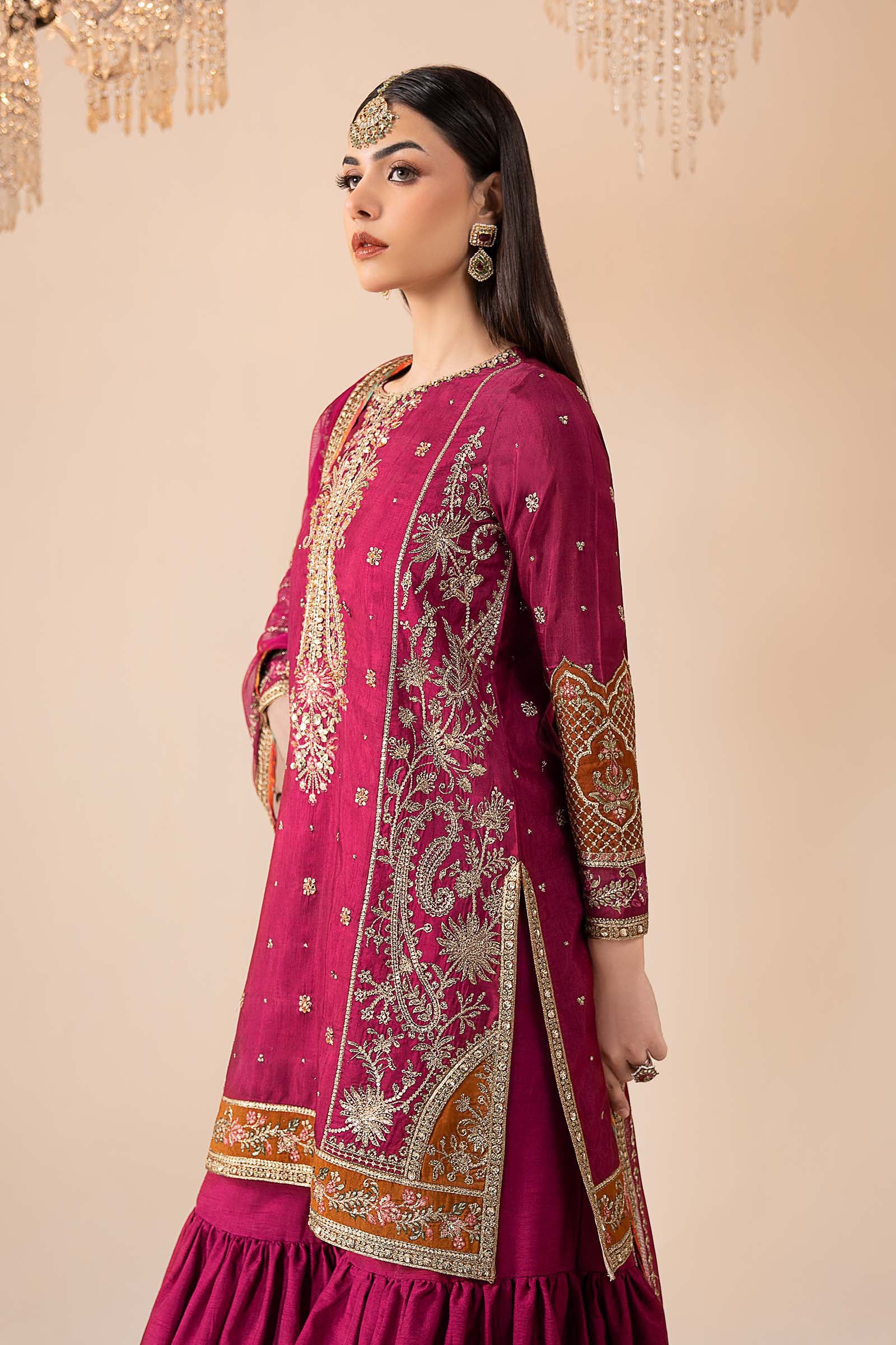 3 Piece Embroidered Raw Silk Suit - Image 10