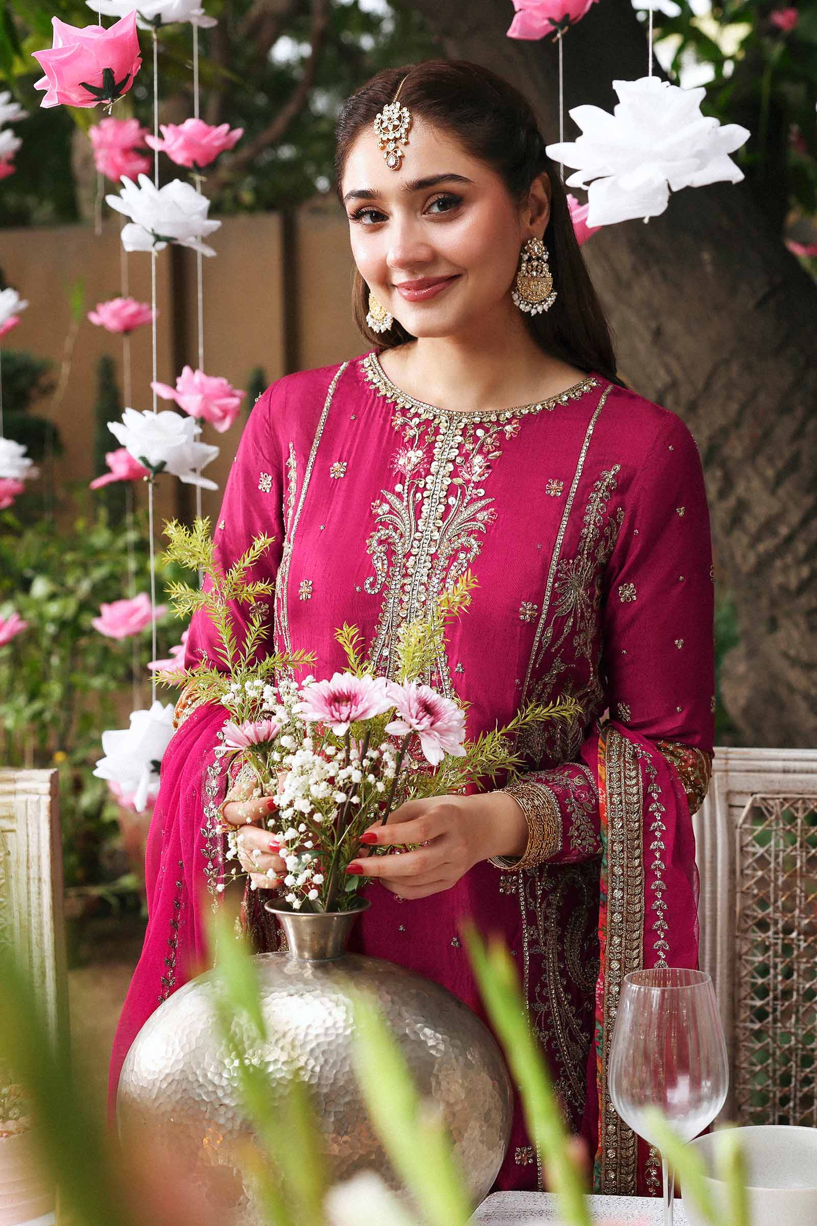 3 Piece Embroidered Raw Silk Suit - Image 4