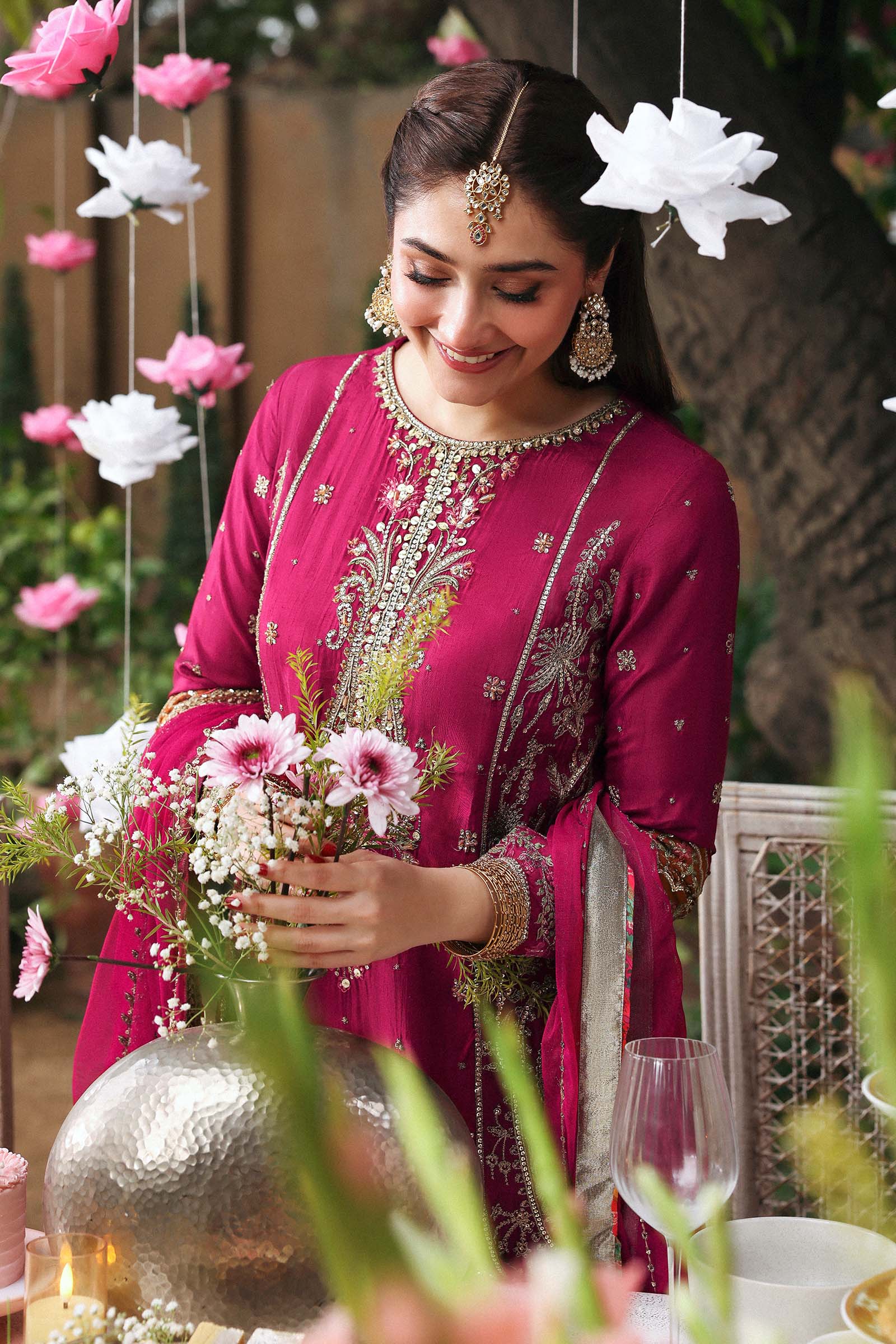 3 Piece Embroidered Raw Silk Suit - Image 5