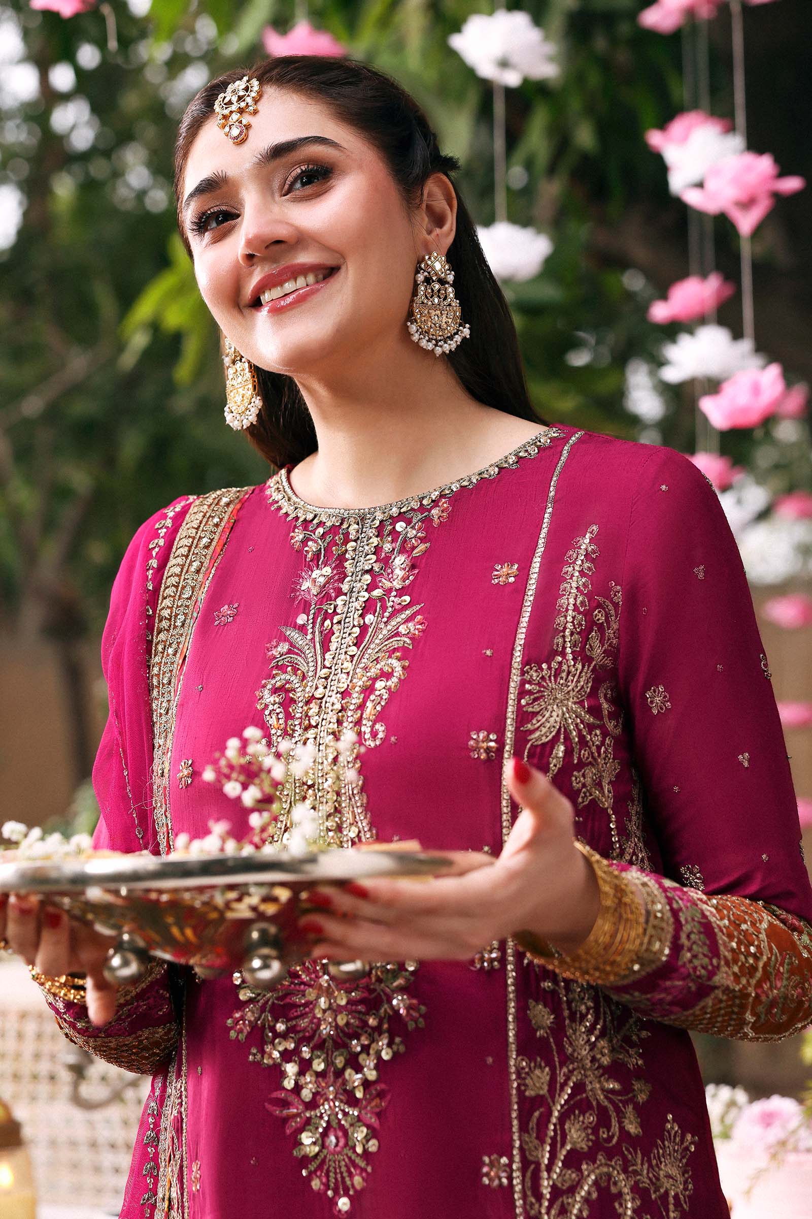3 Piece Embroidered Raw Silk Suit - Image 6