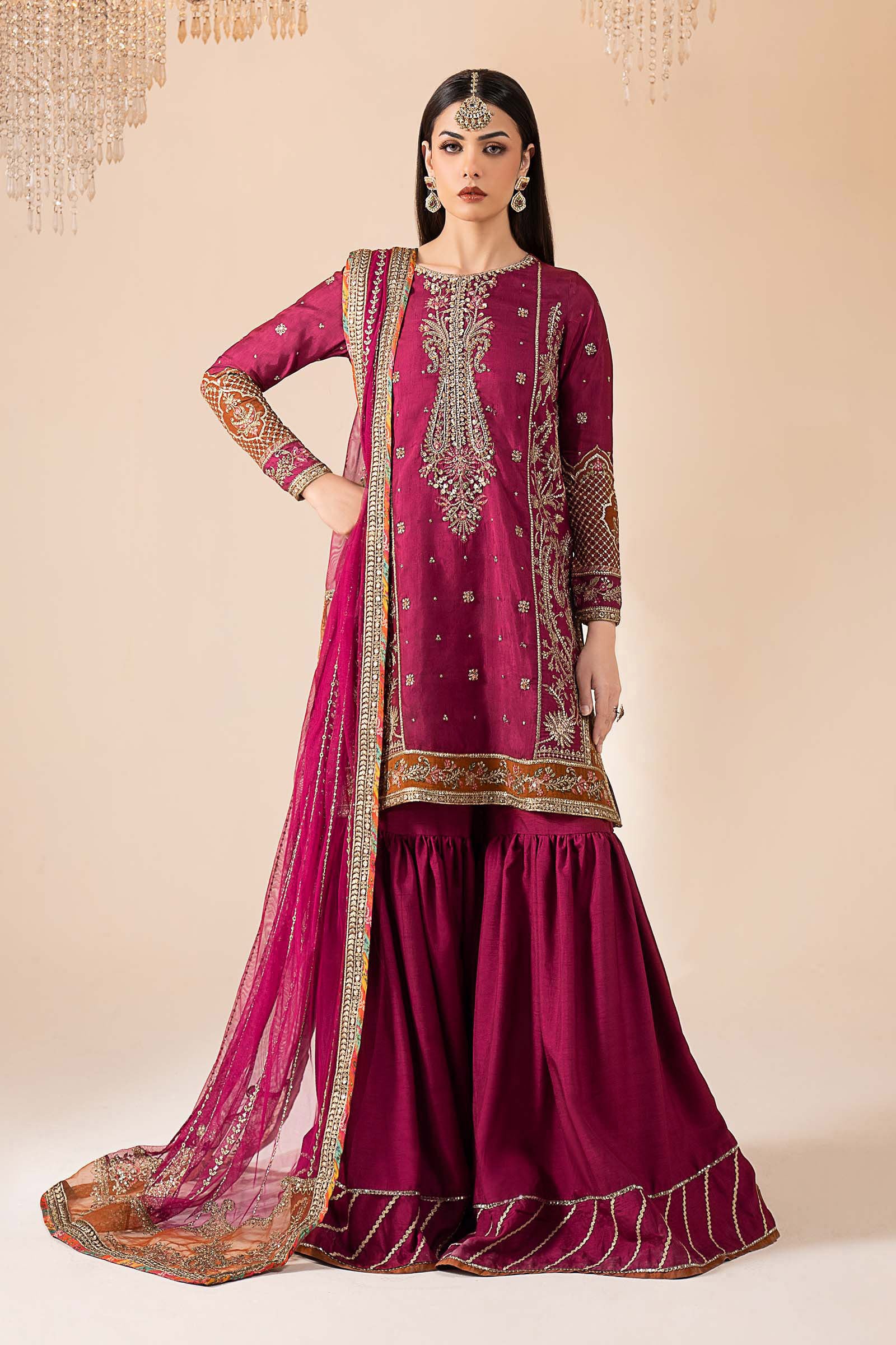 3 Piece Embroidered Raw Silk Suit - Image 8