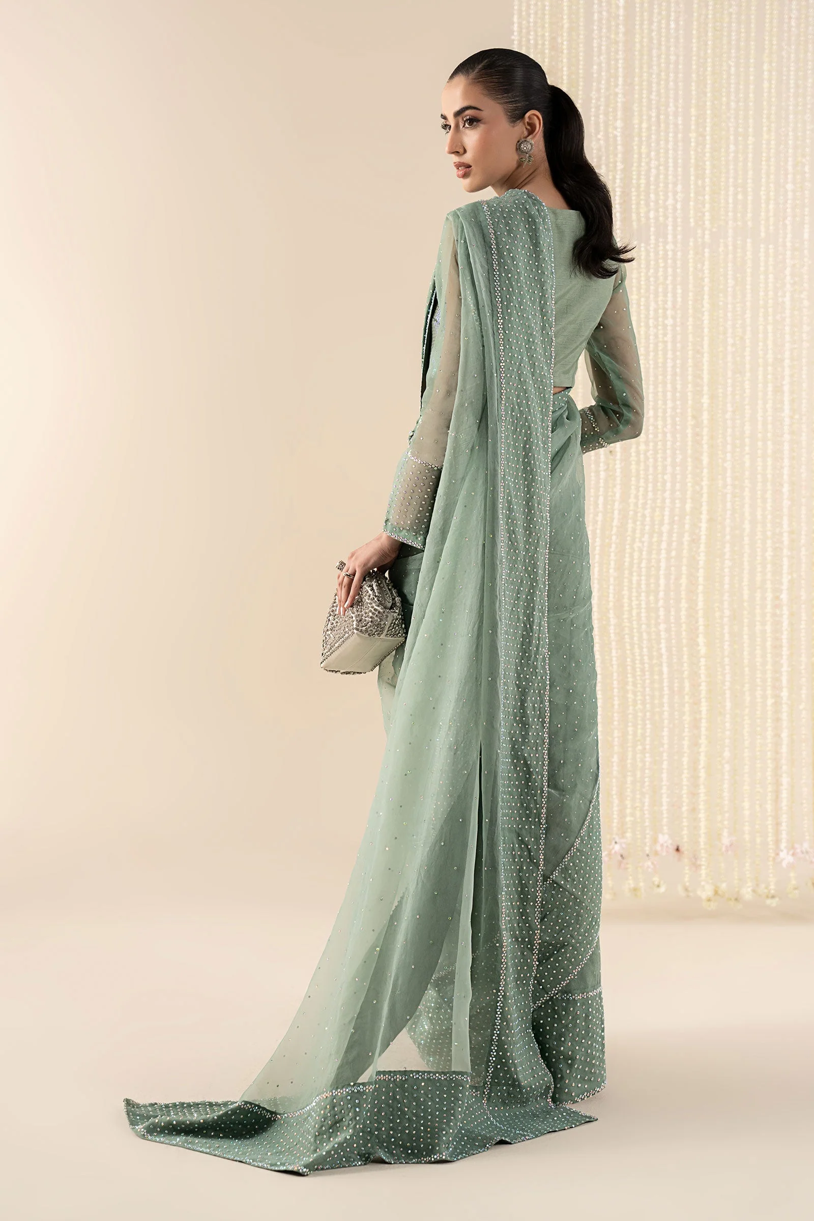Embellished Organza Saree - Image 8