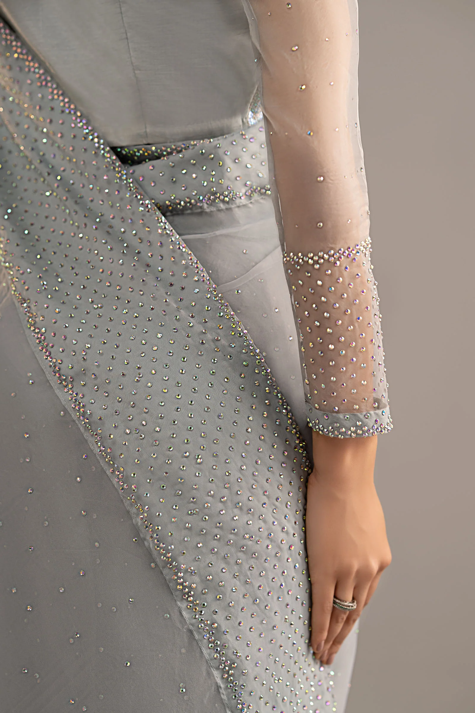 Embellished Organza Saree - Image 6