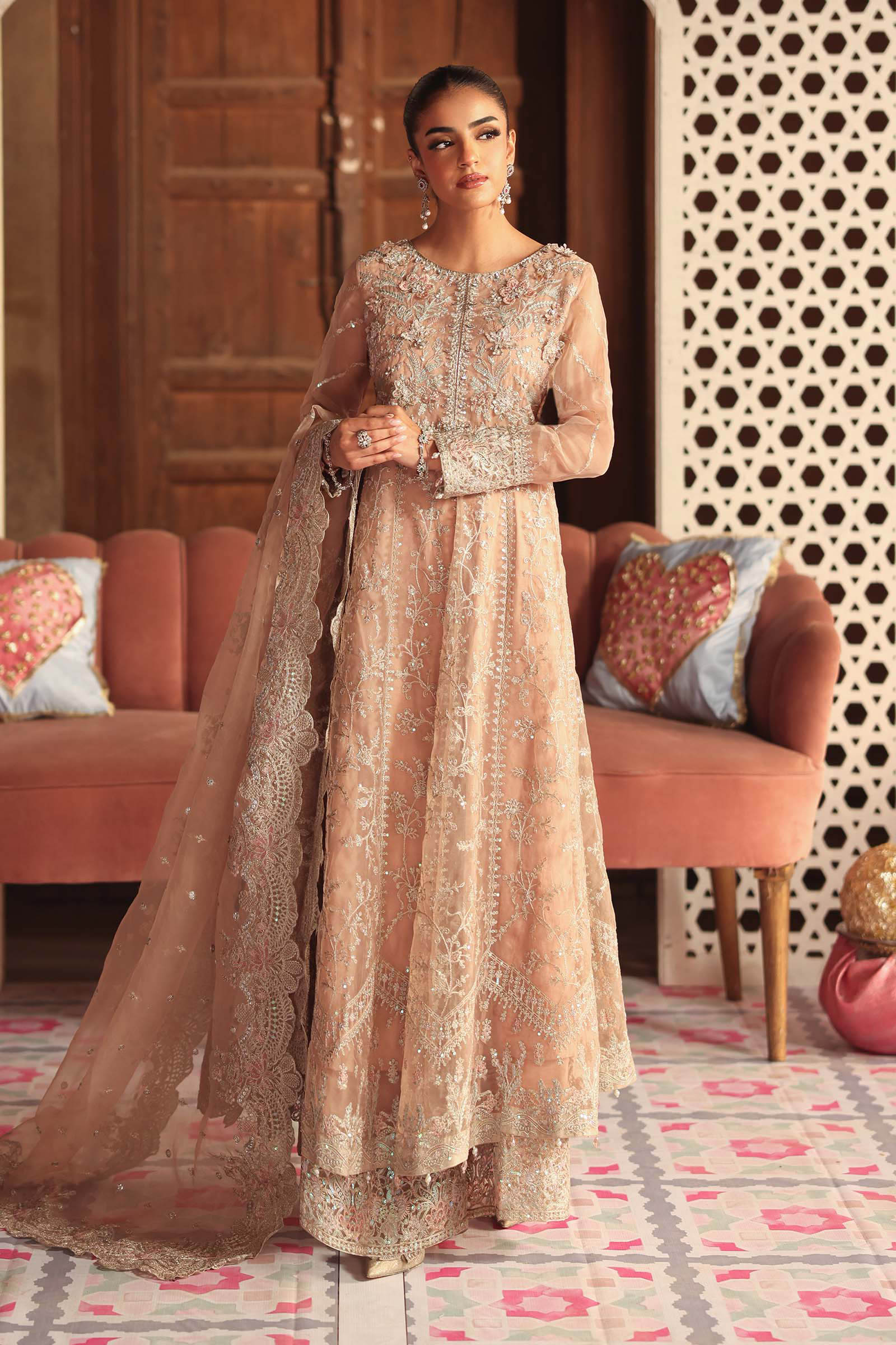 3 Piece Embroidered Organza Suit - Image 2