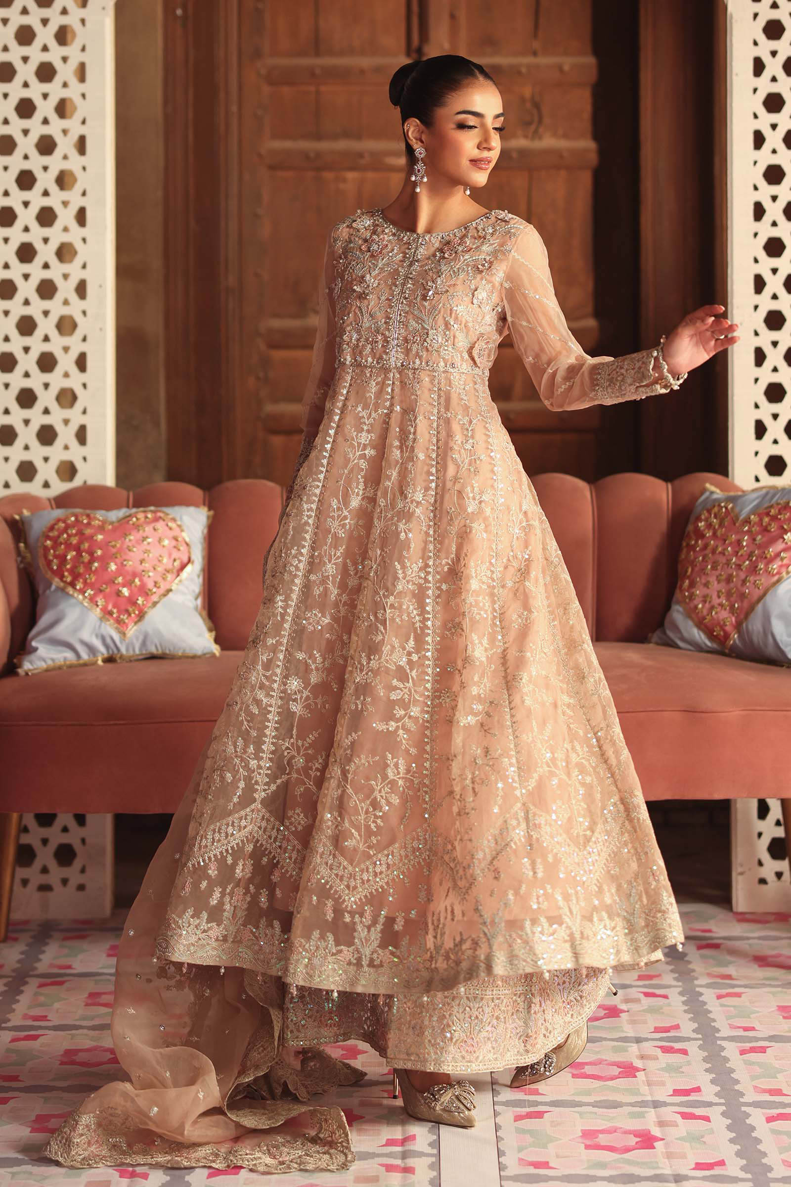 3 Piece Embroidered Organza Suit - Image 4
