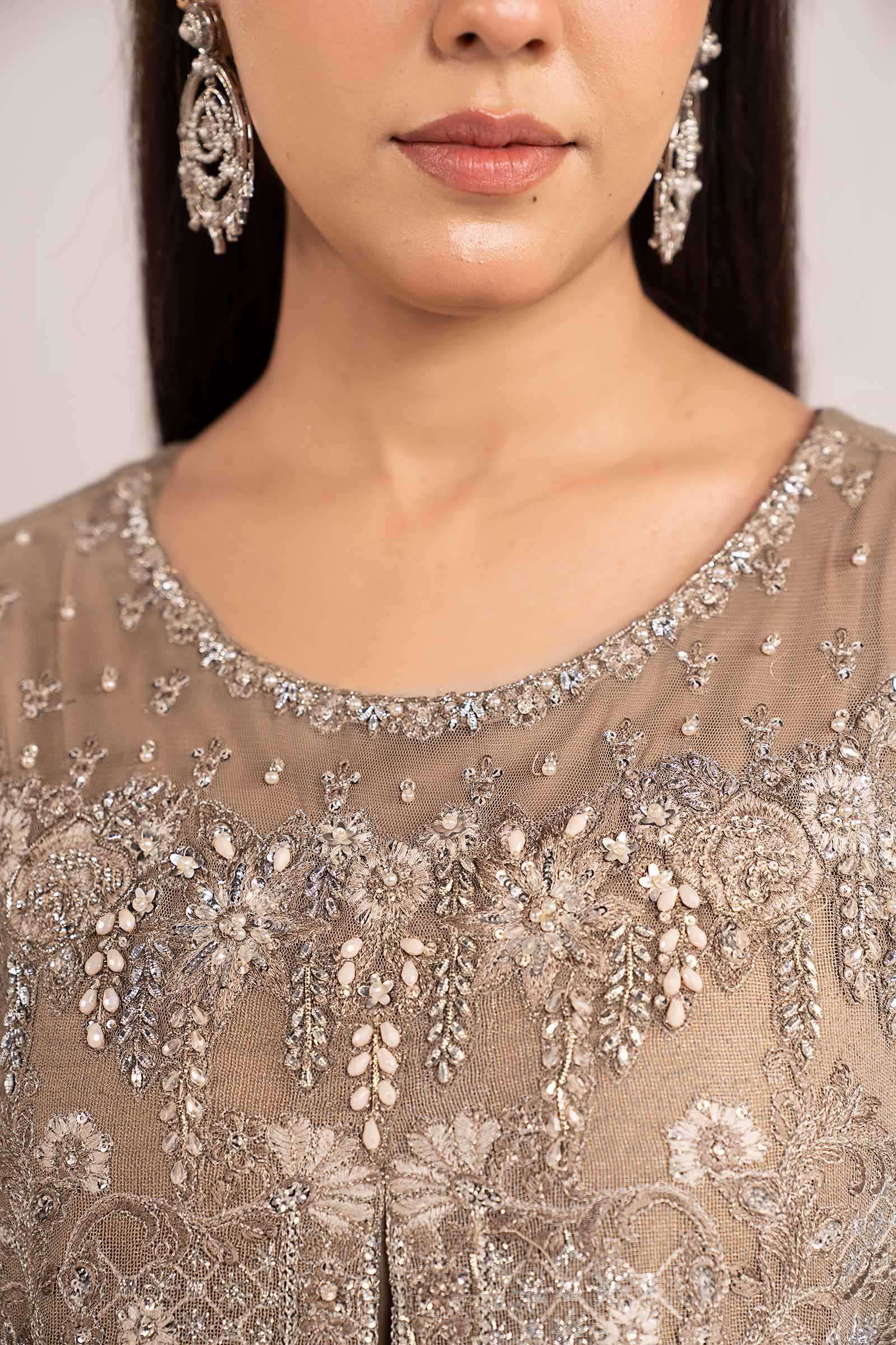 3 Piece Embroidered Net Suit - Image 3