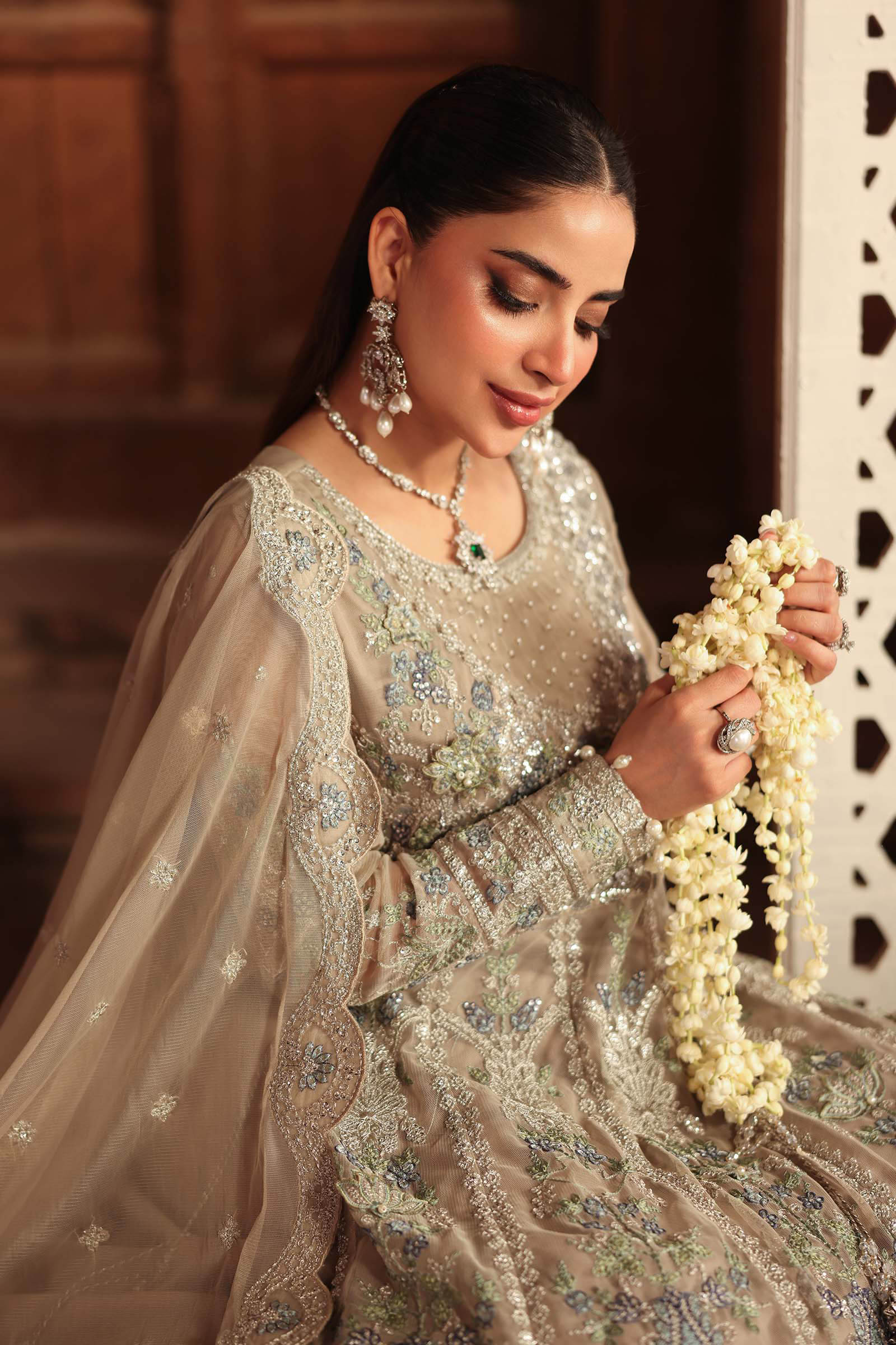 3 Piece Embroidered Net Suit - Image 4