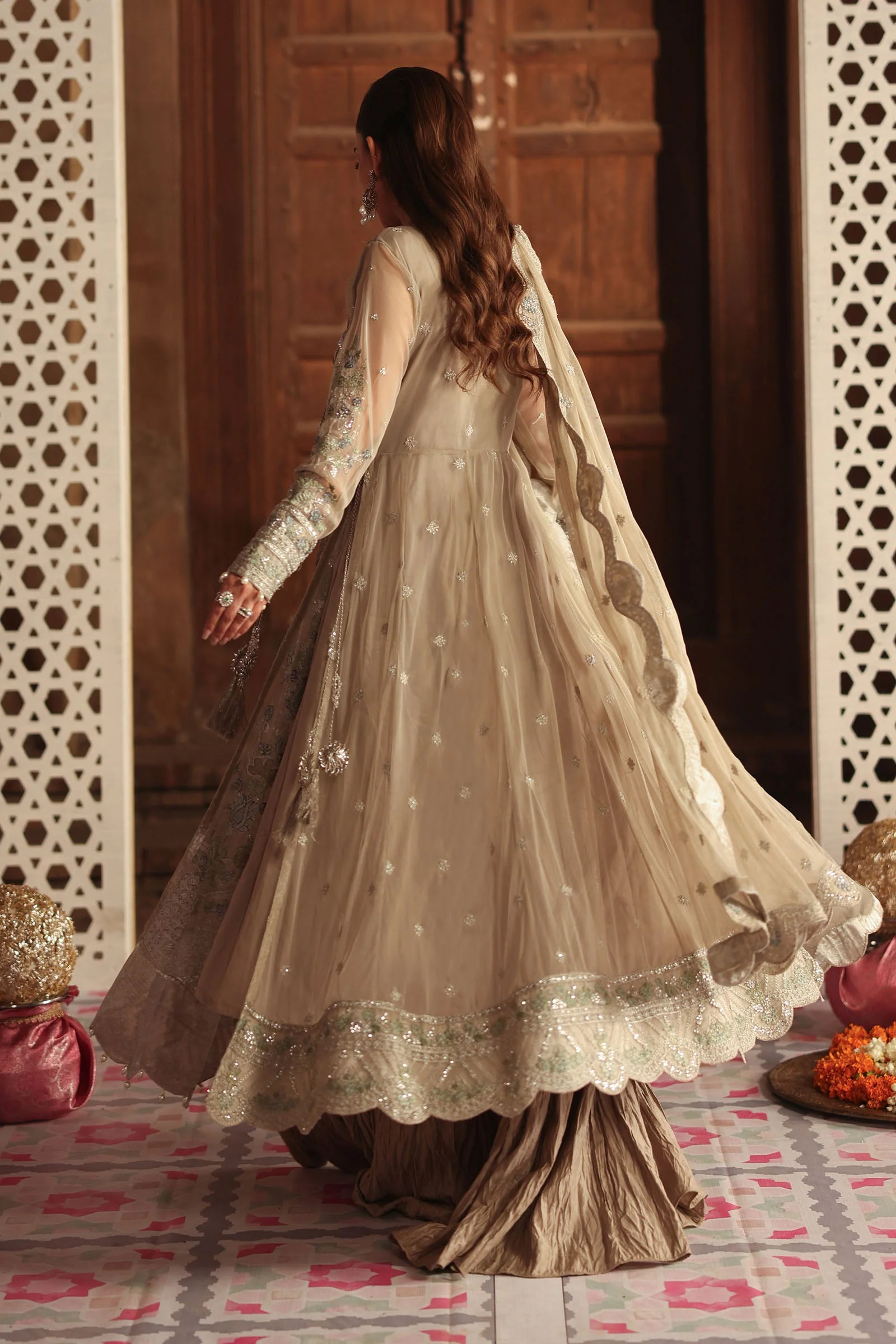 3 Piece Embroidered Net Suit - Image 8
