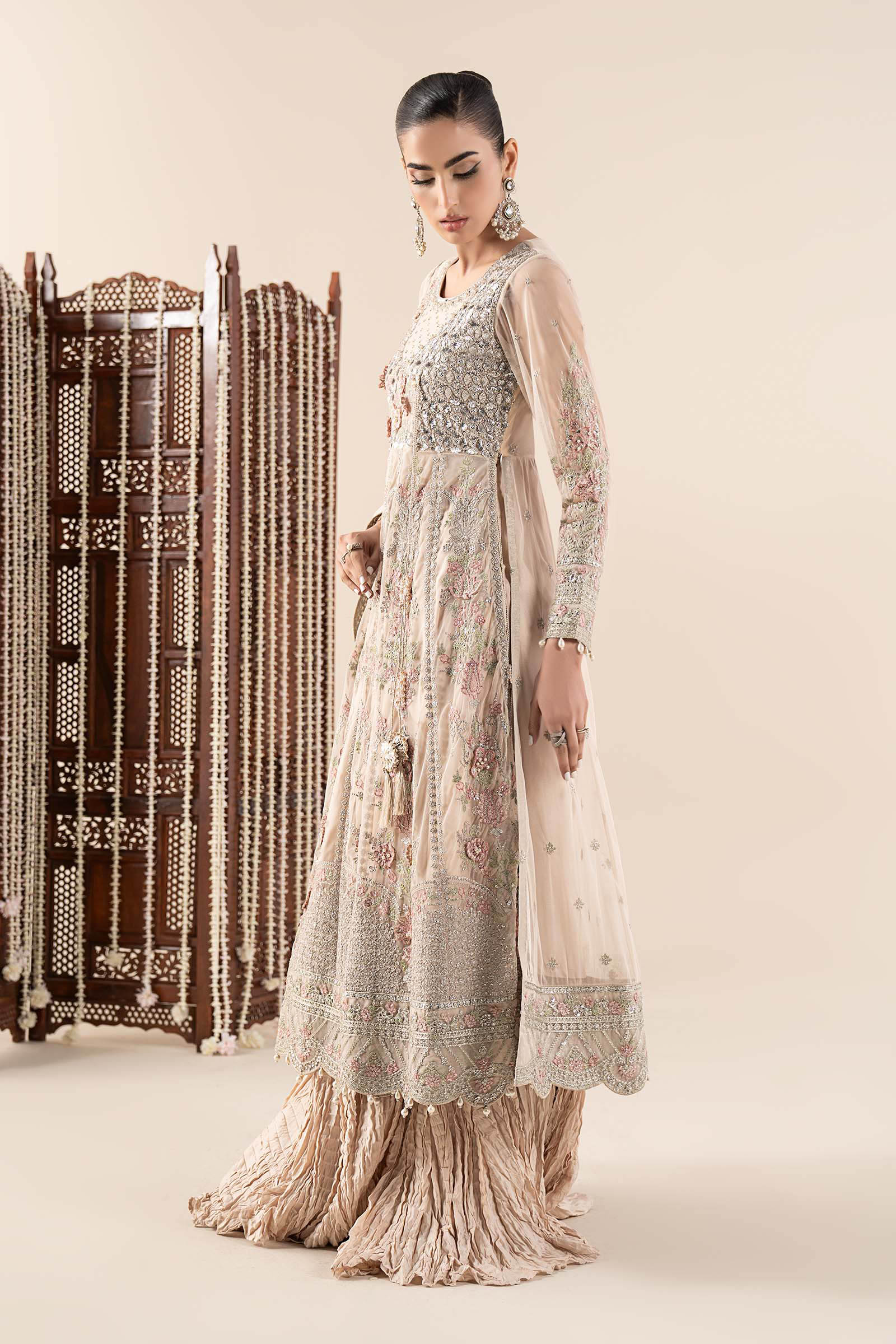 3 Piece Embroidered Net Suit - Image 9