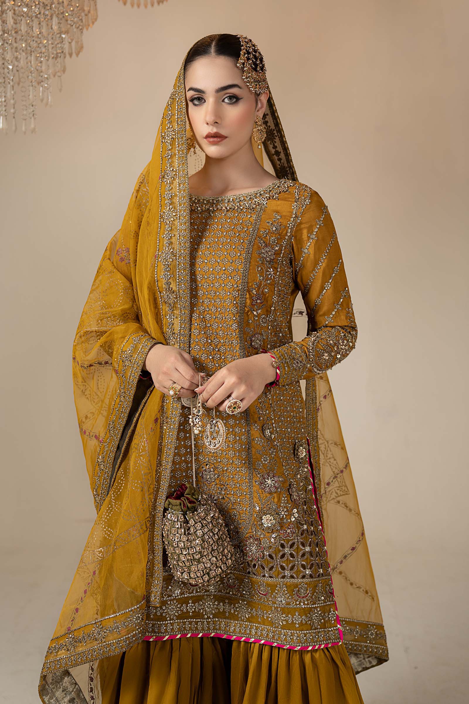 3 Piece Embroidered Raw Silk Suit - Image 3