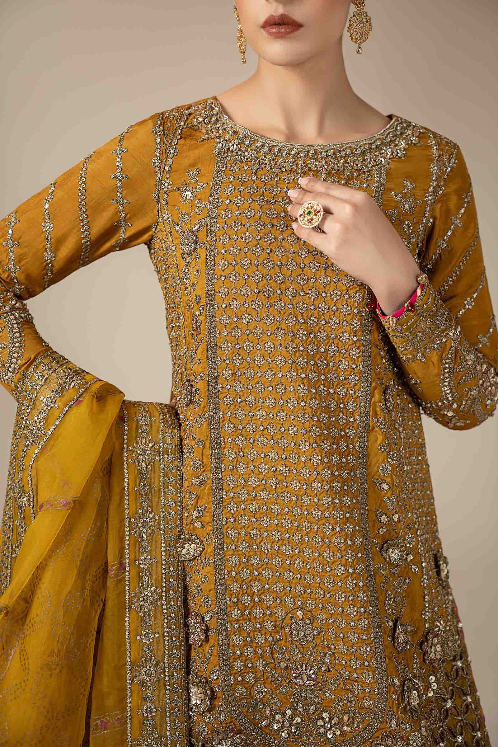 3 Piece Embroidered Raw Silk Suit - Image 4