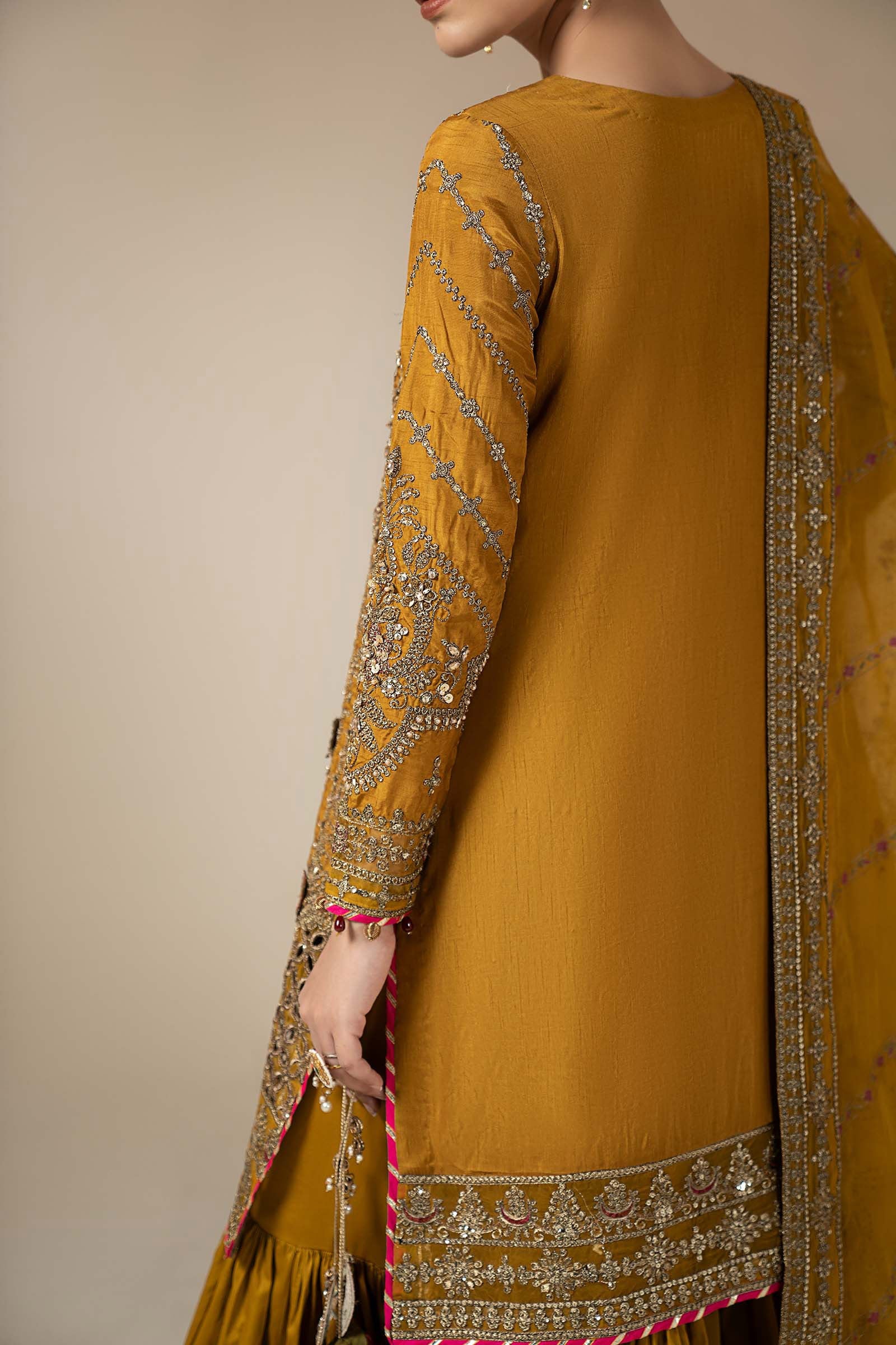 3 Piece Embroidered Raw Silk Suit - Image 5