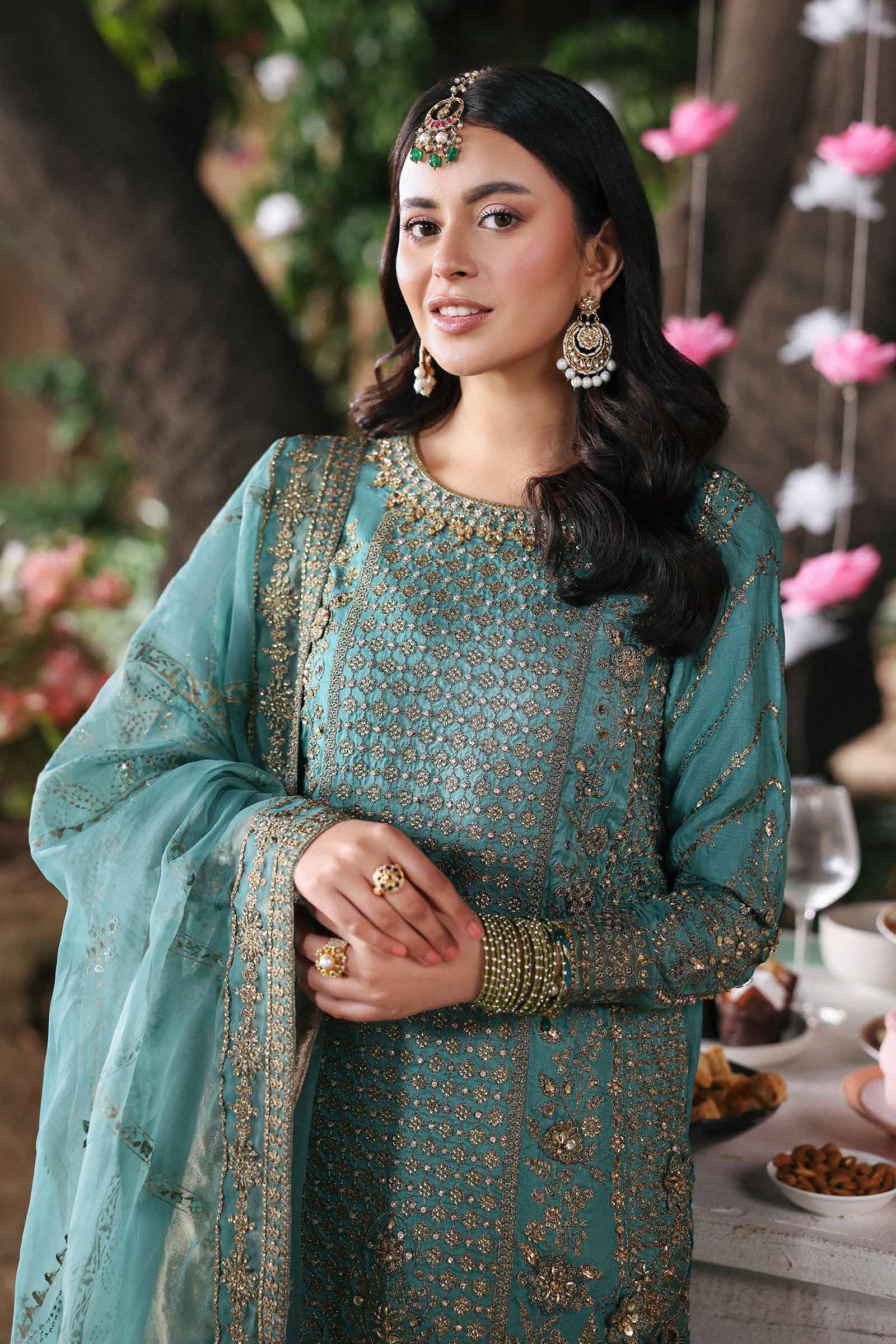 3 Piece Embroidered Raw Silk Suit - Image 4