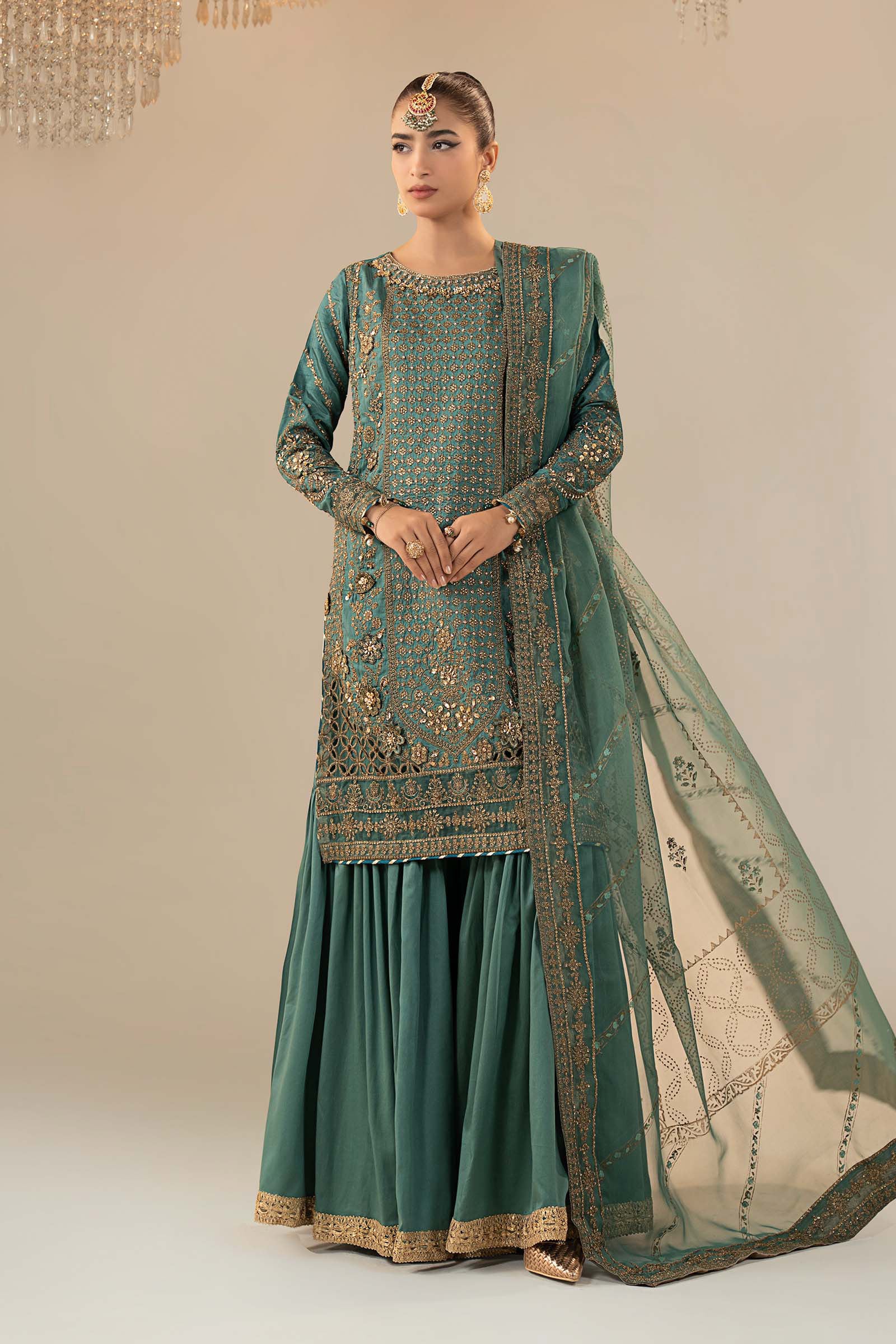 3 Piece Embroidered Raw Silk Suit - Image 6