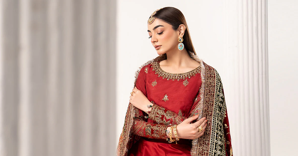 3 Piece Embroidered Raw Silk Suit - Image 7