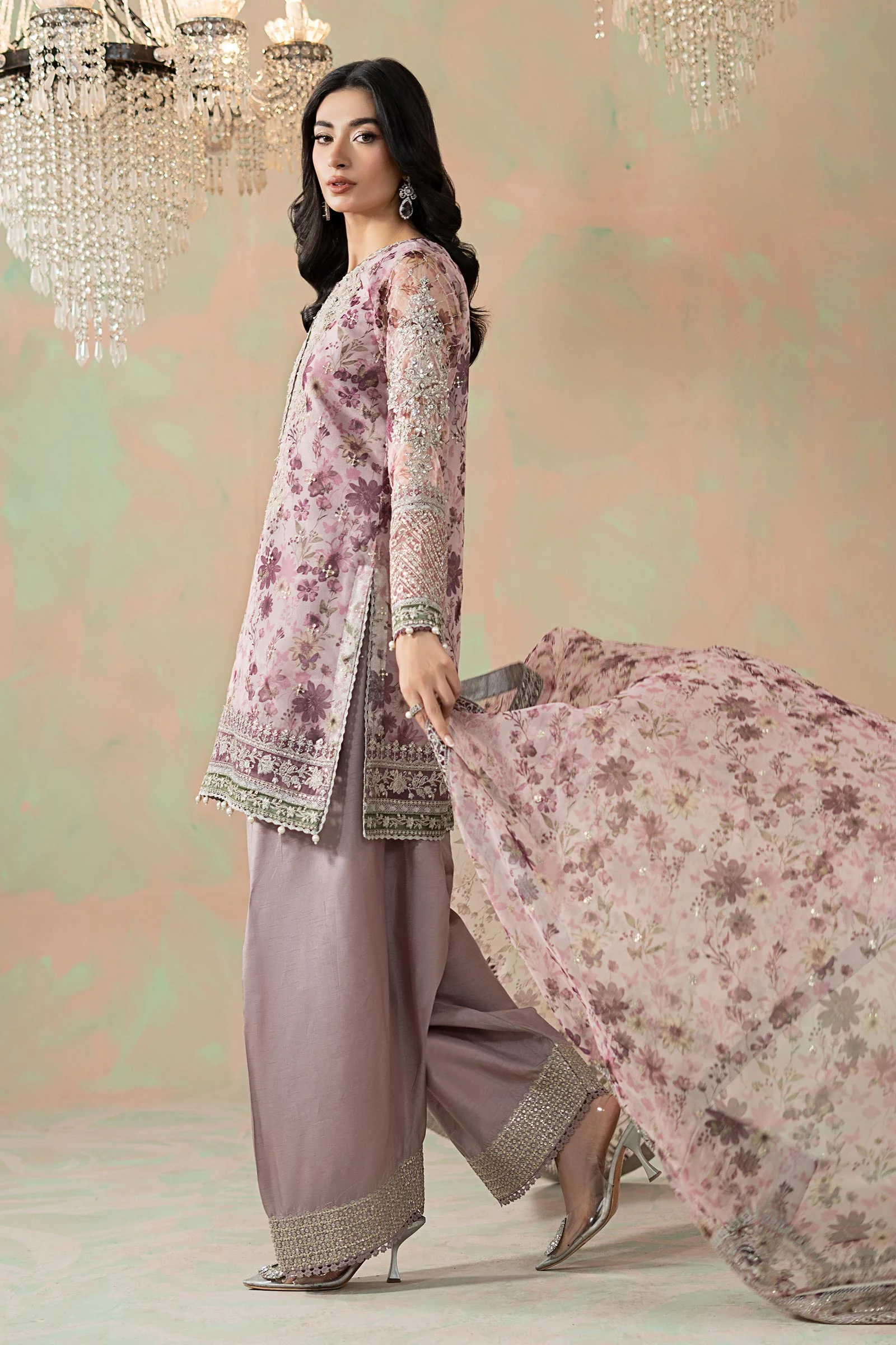 3 Piece Embroidered Organza Suit - Image 7