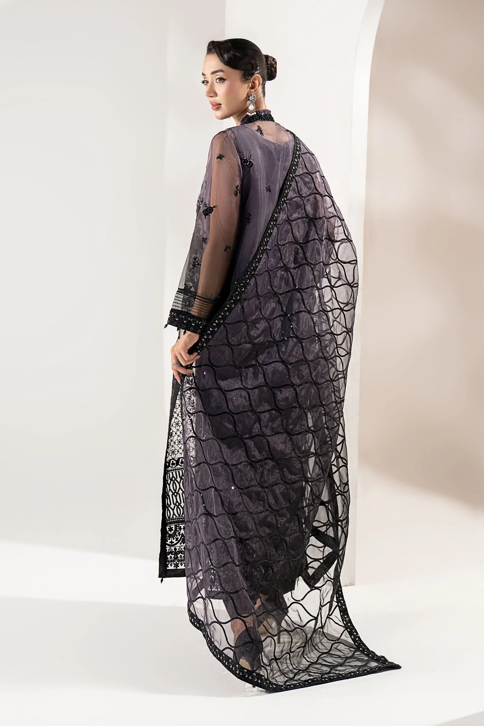 3 Piece Embroidered Organza Suit - Image 2