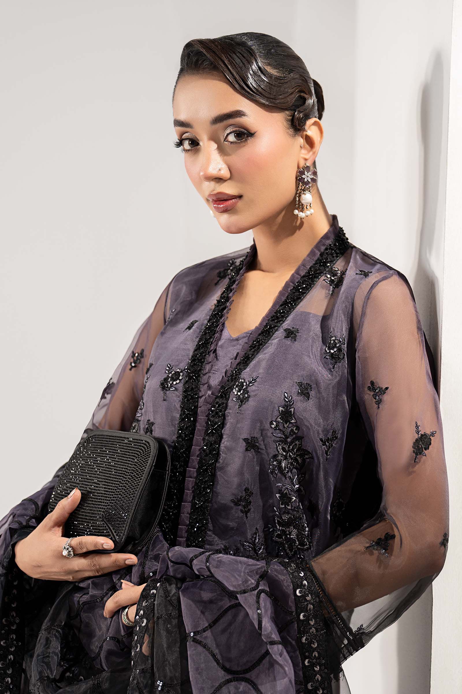 3 Piece Embroidered Organza Suit - Image 3
