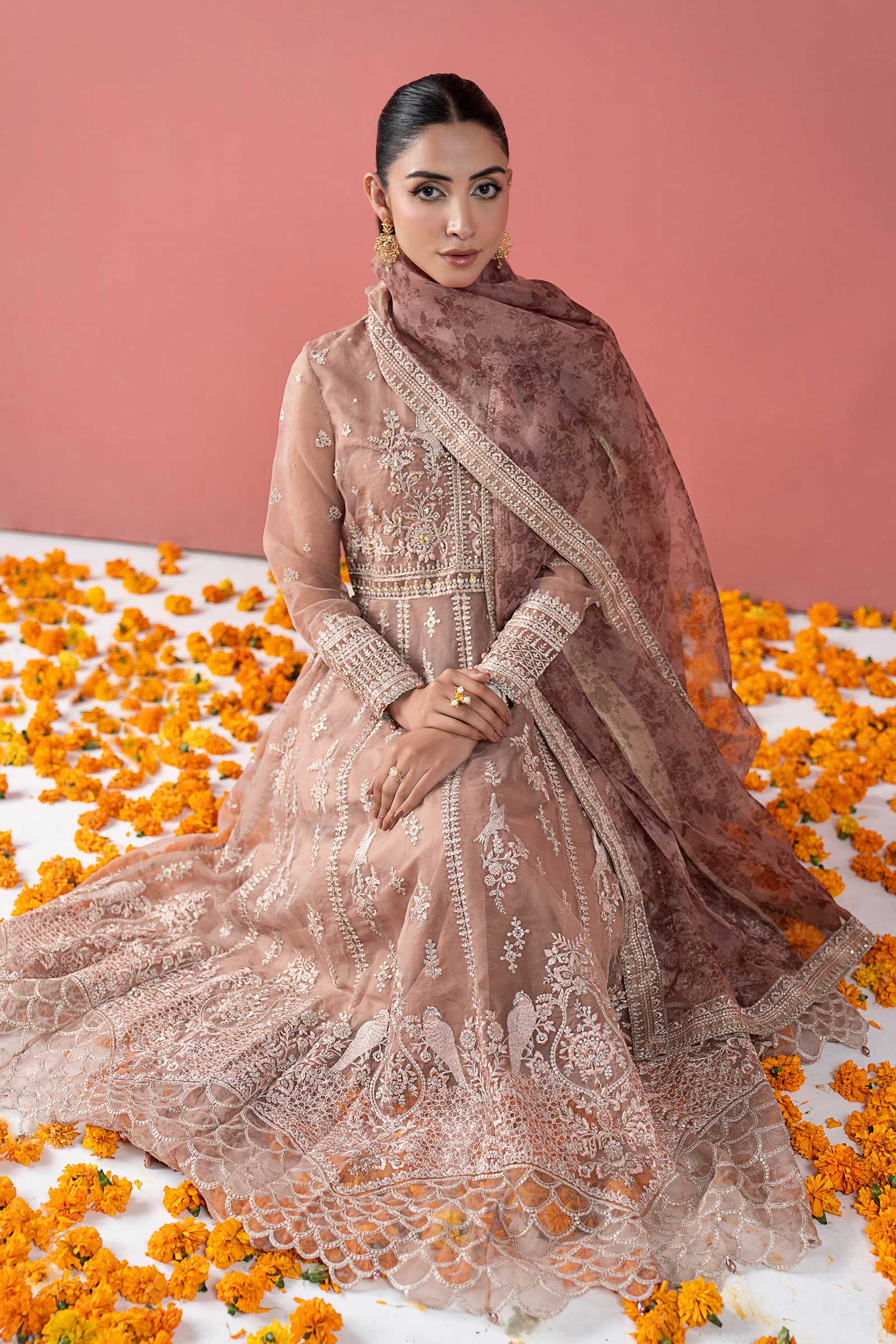 3 Piece Embroidered Organza Suit - Image 2