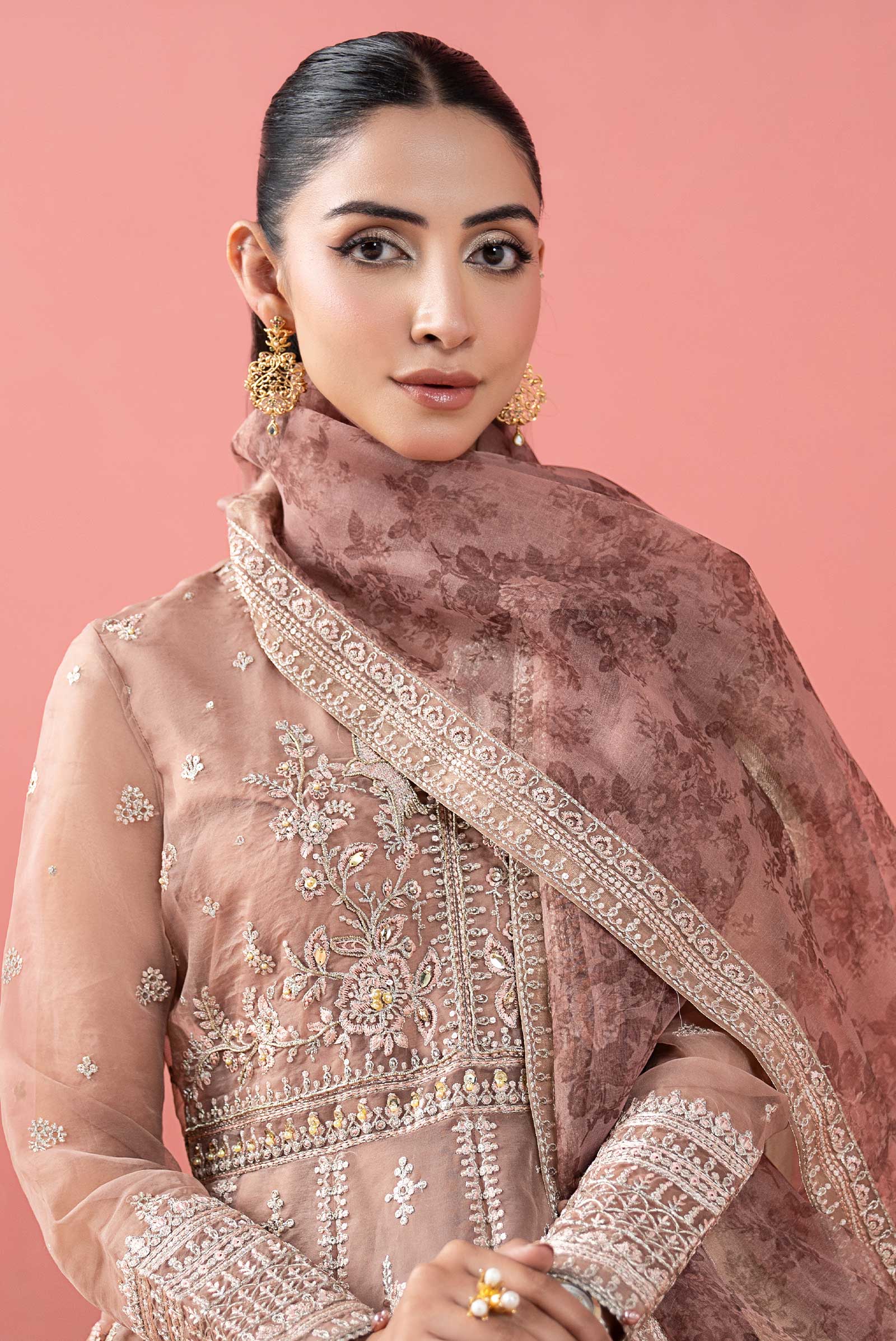 3 Piece Embroidered Organza Suit - Image 4