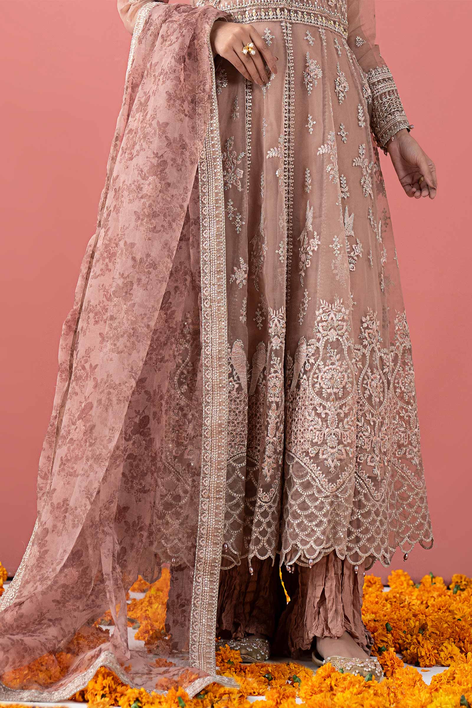 3 Piece Embroidered Organza Suit - Image 5