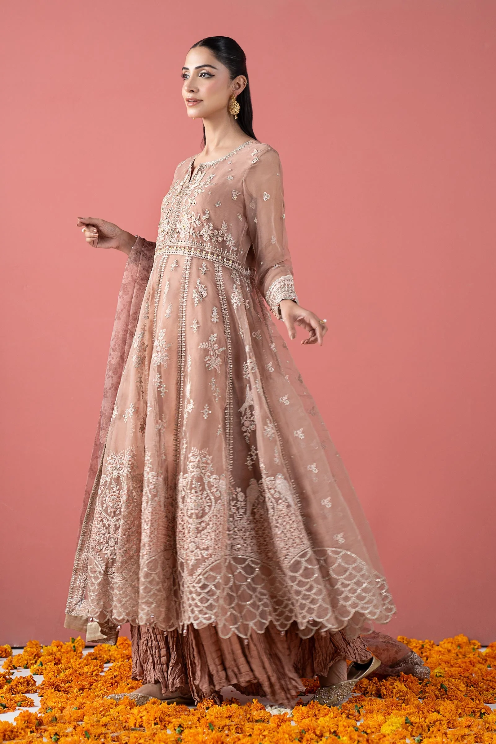 3 Piece Embroidered Organza Suit - Image 7