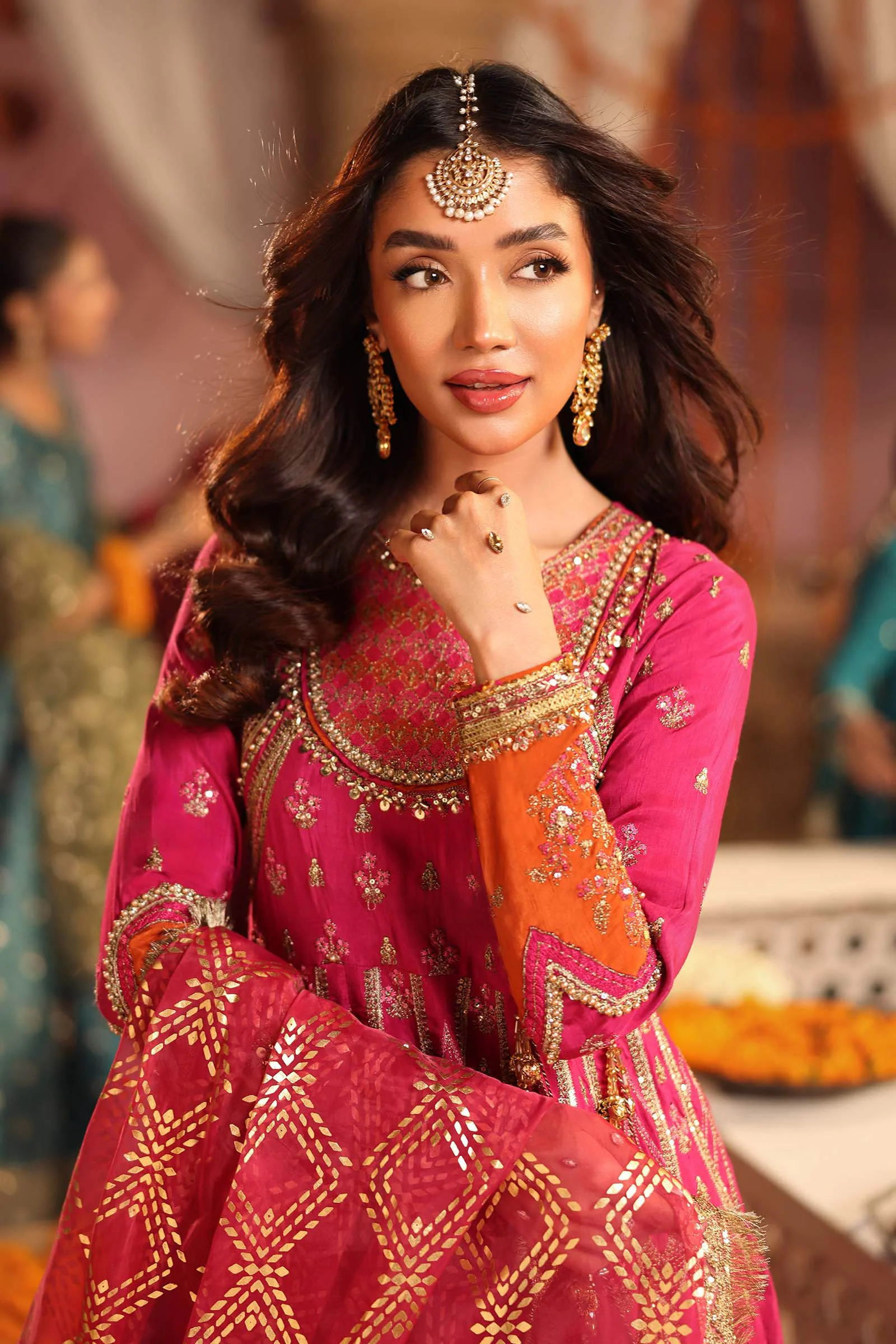 3 Piece Embroidered Raw Silk Suit - Image 6