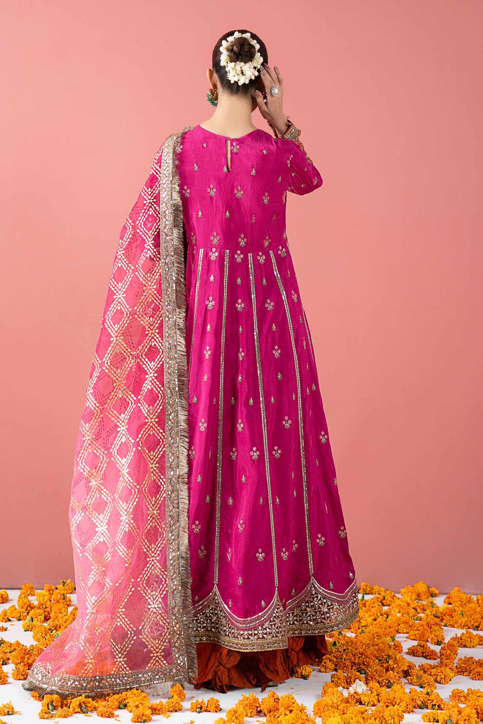 3 Piece Embroidered Raw Silk Suit - Image 7
