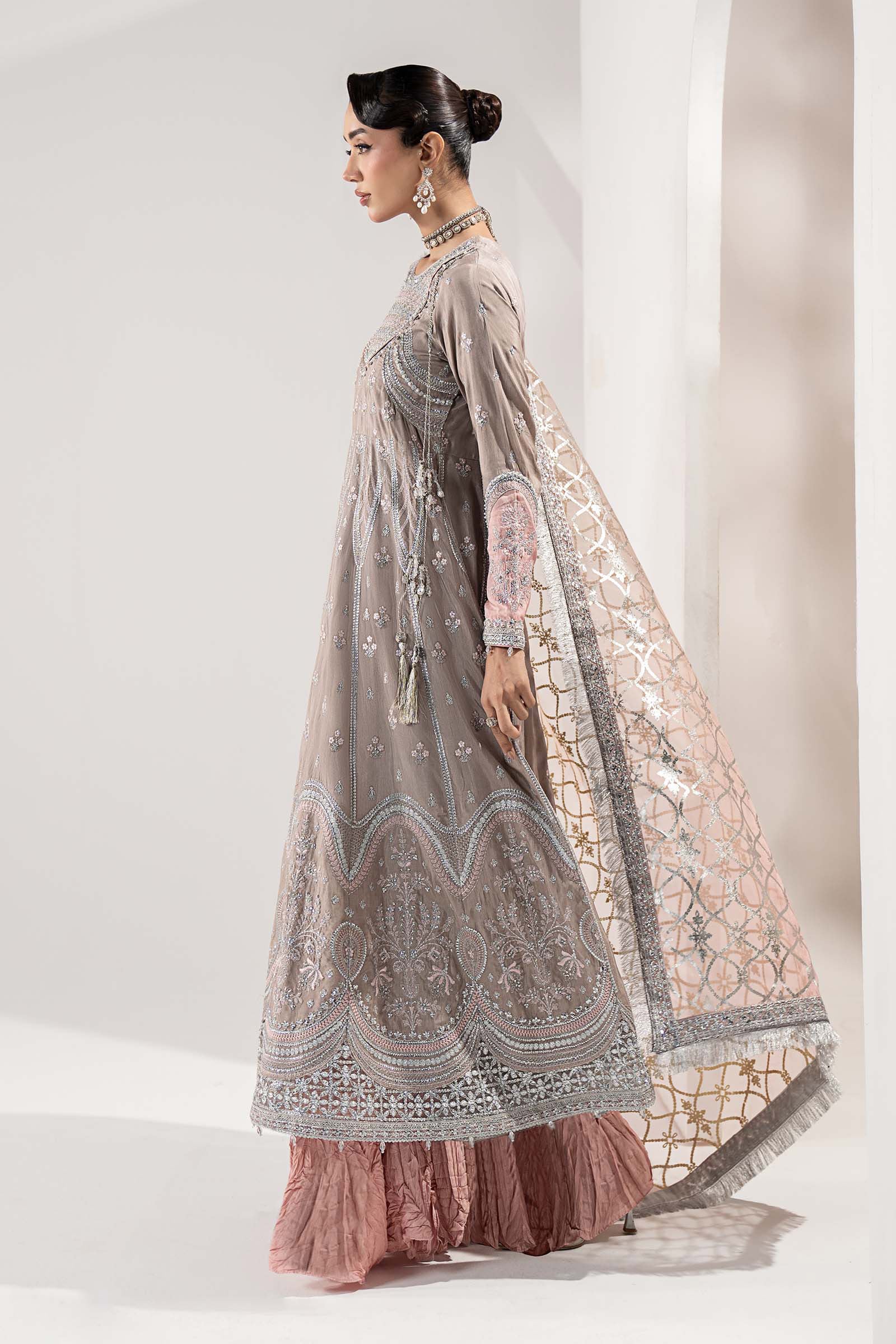 3 Piece Embroidered Raw Silk Suit - Image 7