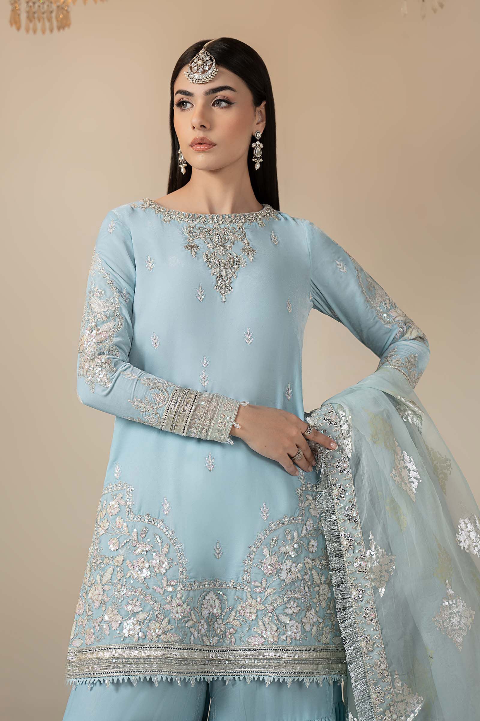 3 Piece Embroidered Velvet Suit - Image 2