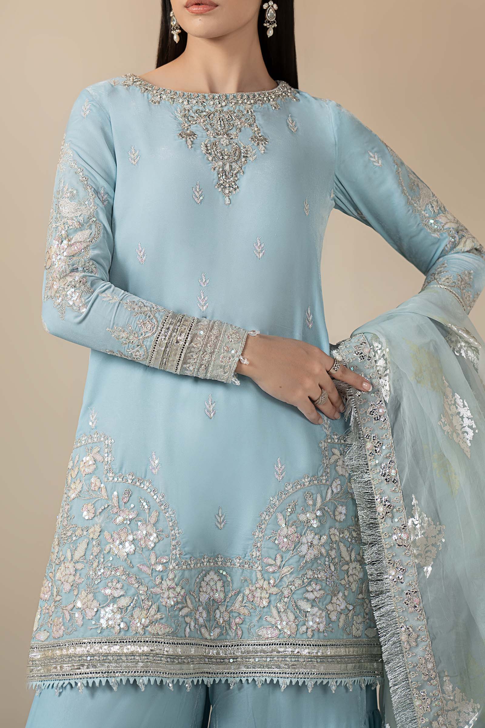 3 Piece Embroidered Velvet Suit - Image 5