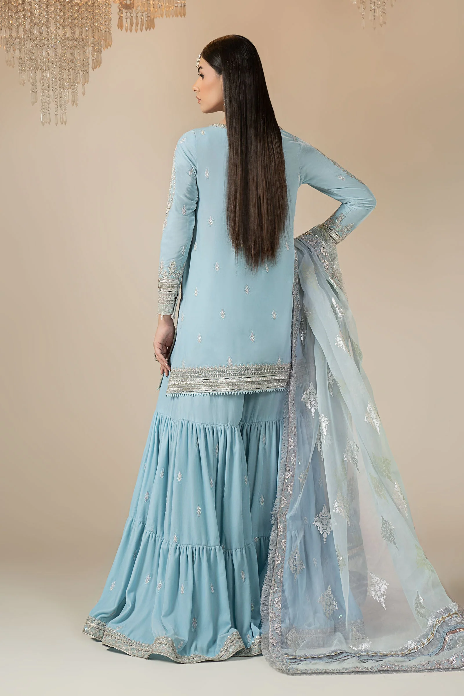 3 Piece Embroidered Velvet Suit - Image 9
