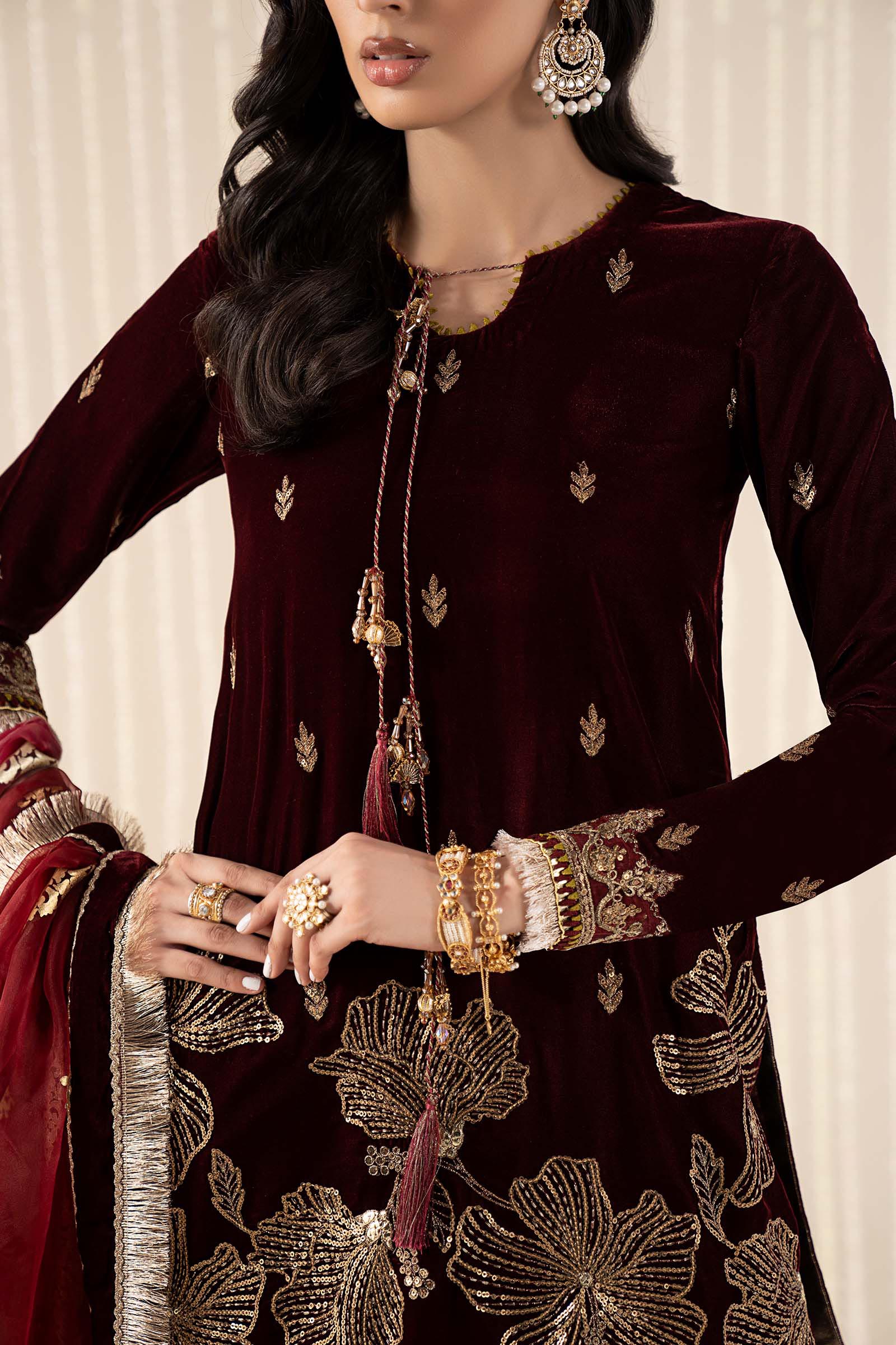 3 Piece Embroidered Velvet Suit - Image 5