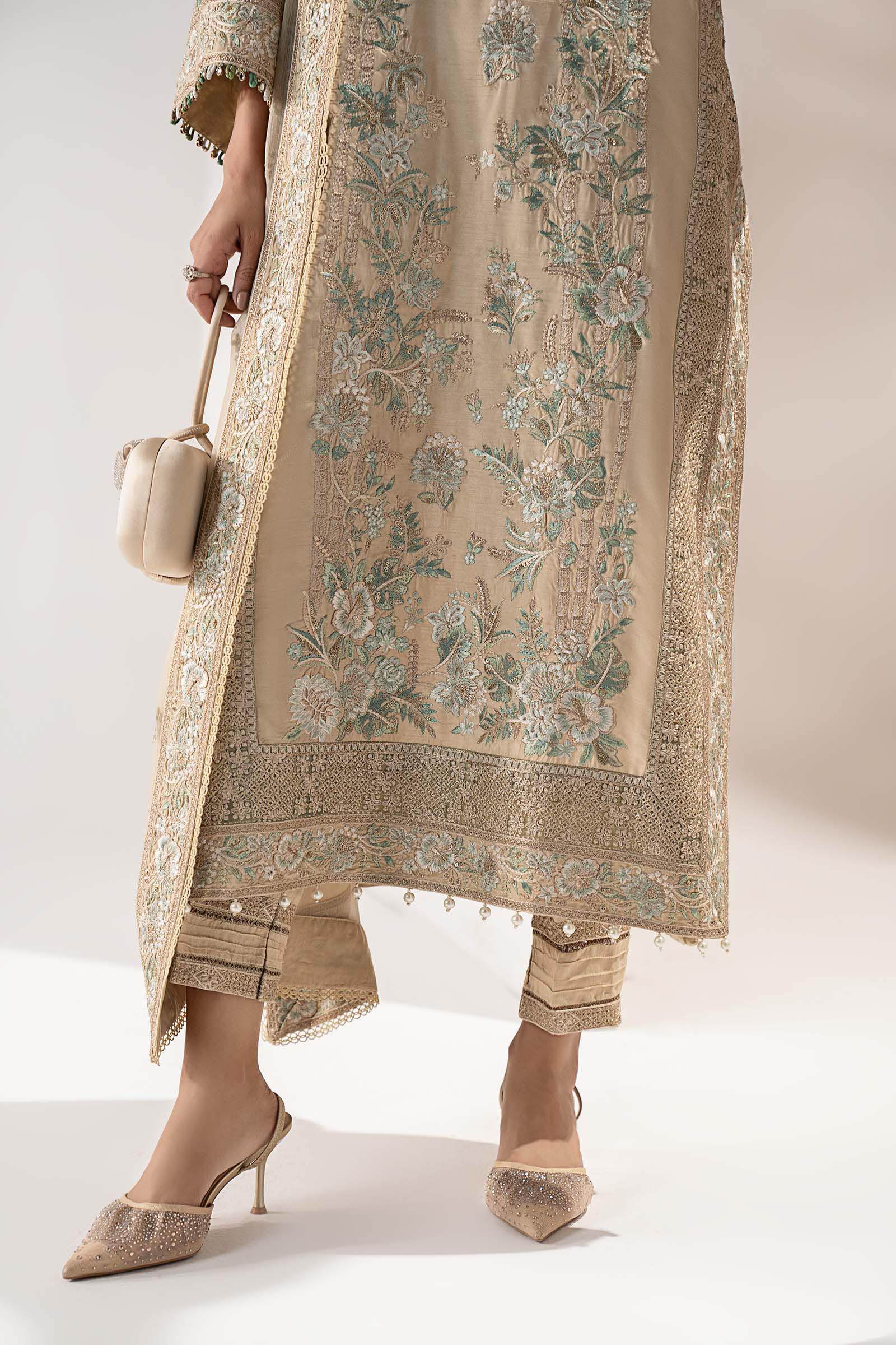 3 Piece Embroidered Raw Silk Suit - Image 6