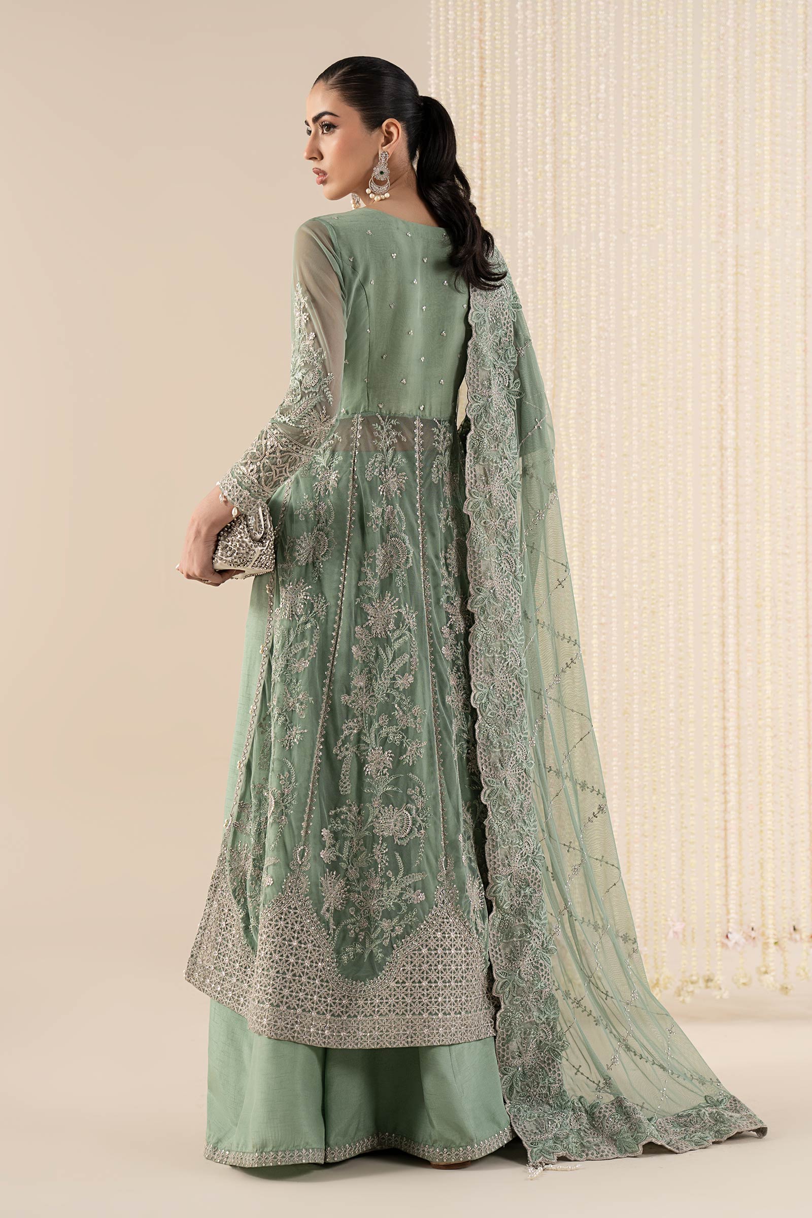 3 Piece Embroidered Net Suit - Image 7