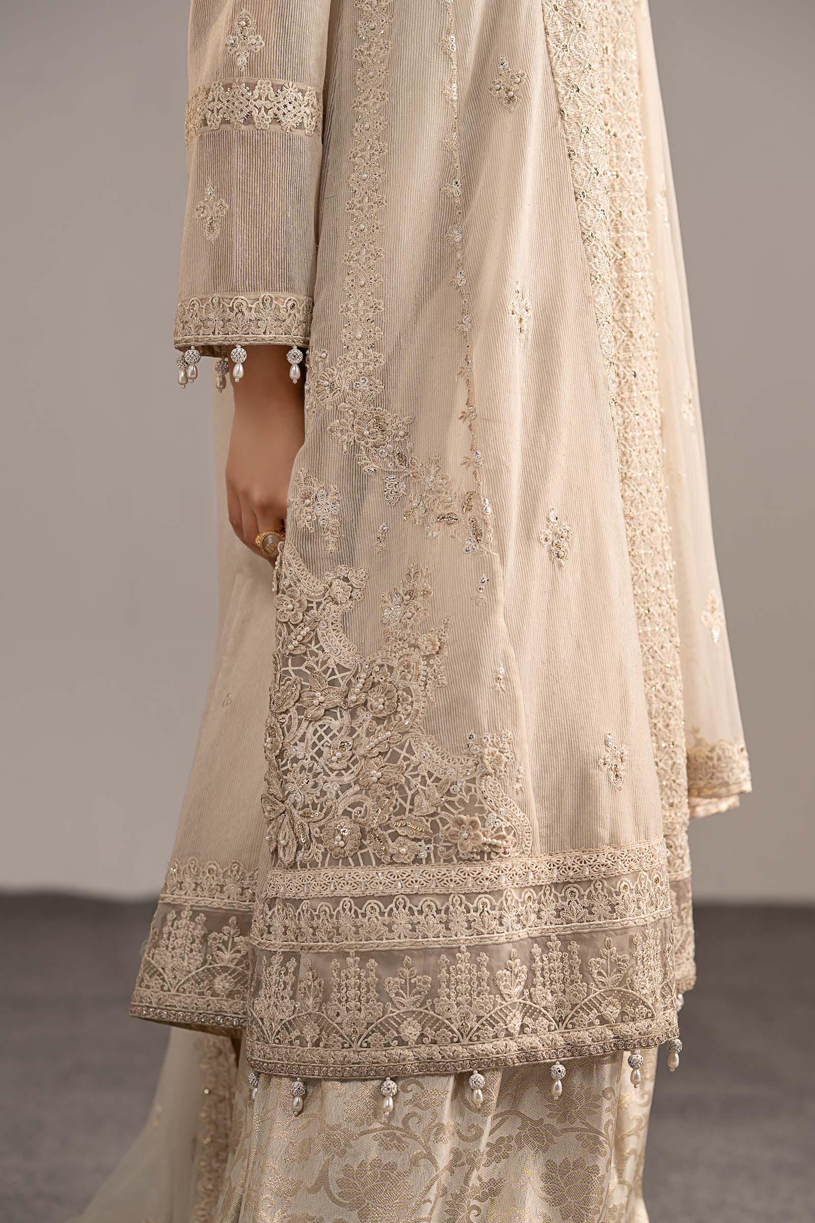 3 Piece Embroidered Cotton Net Suit - Image 5
