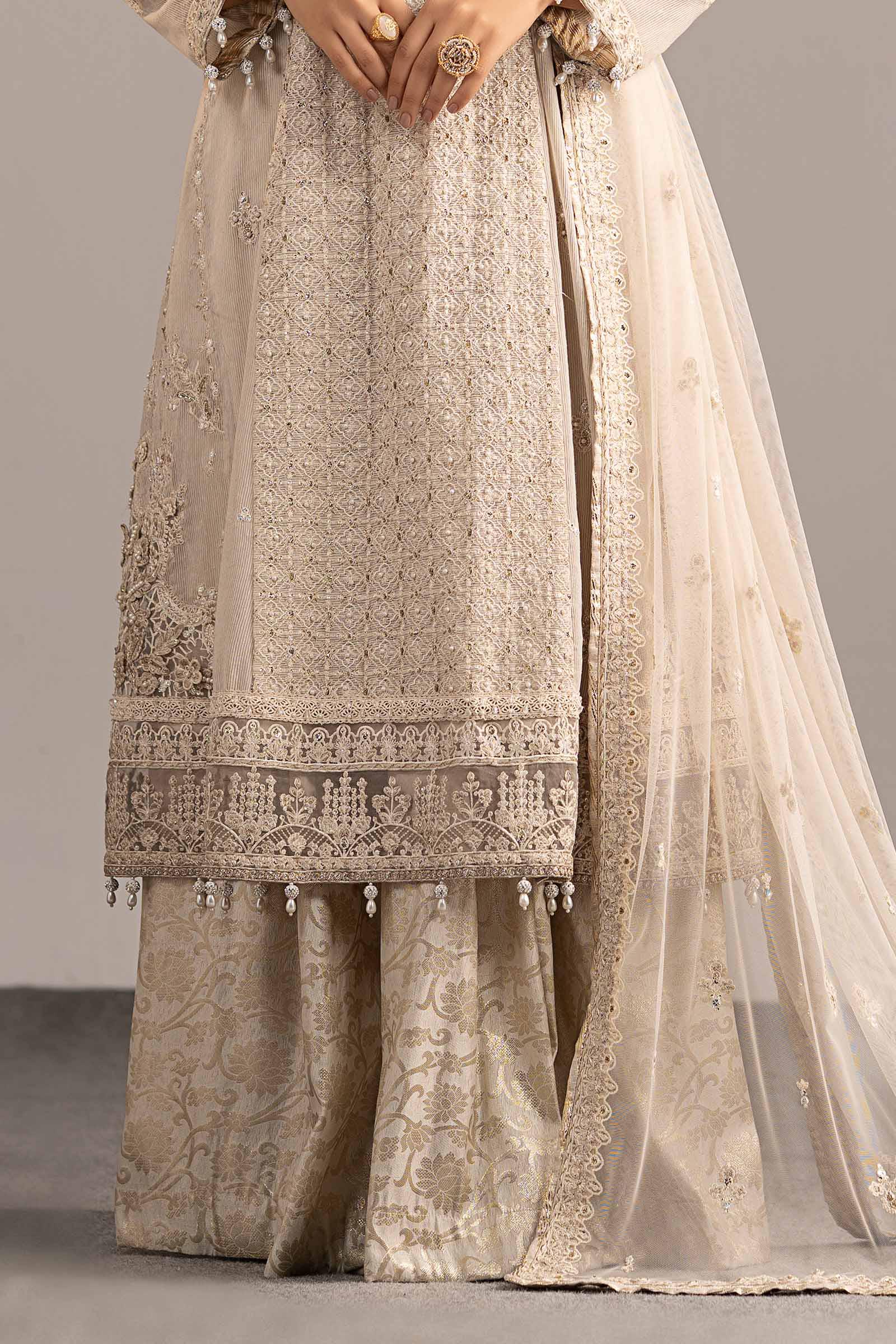 3 Piece Embroidered Cotton Net Suit - Image 6
