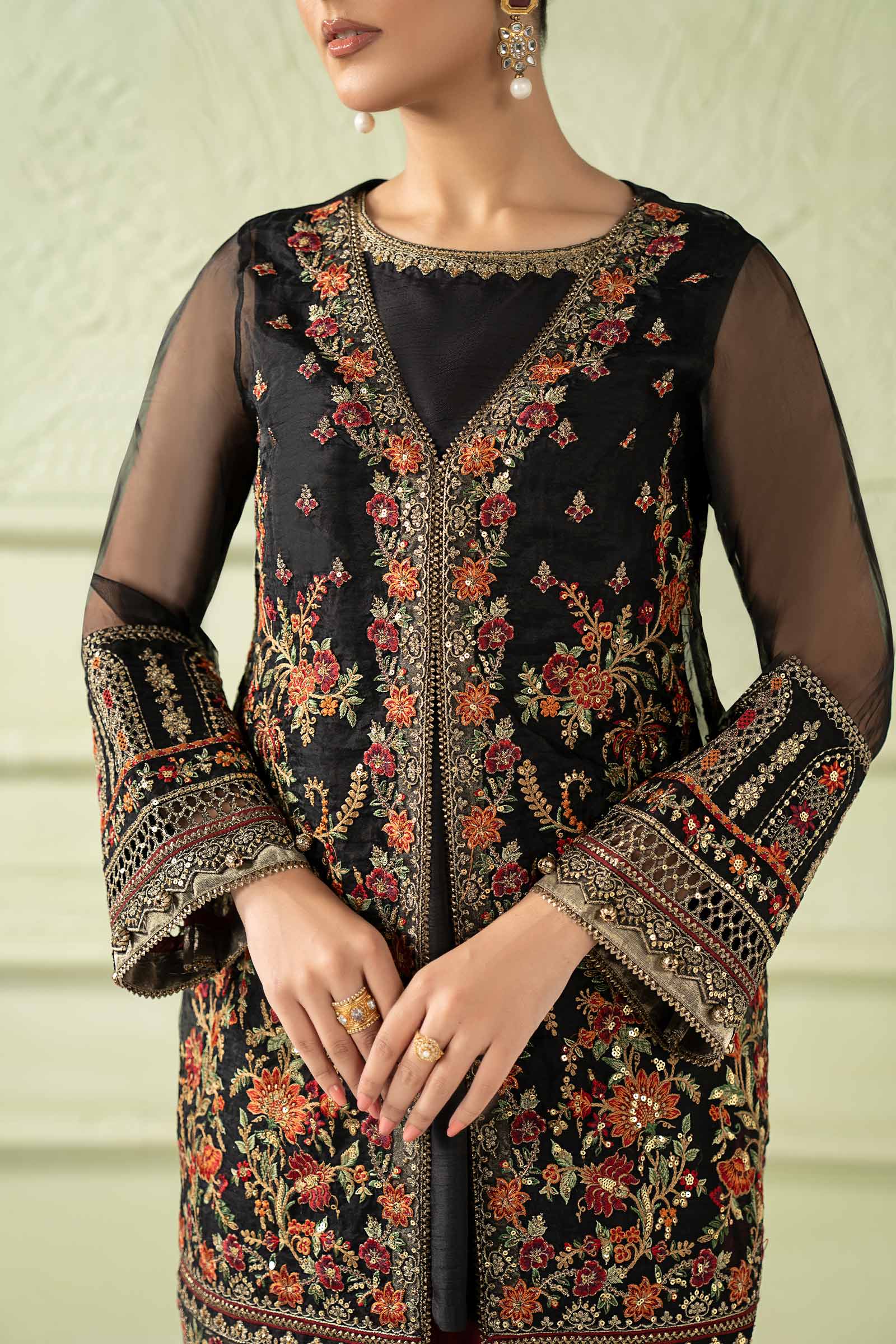 3 Piece Embroidered Organza Suit - Image 8