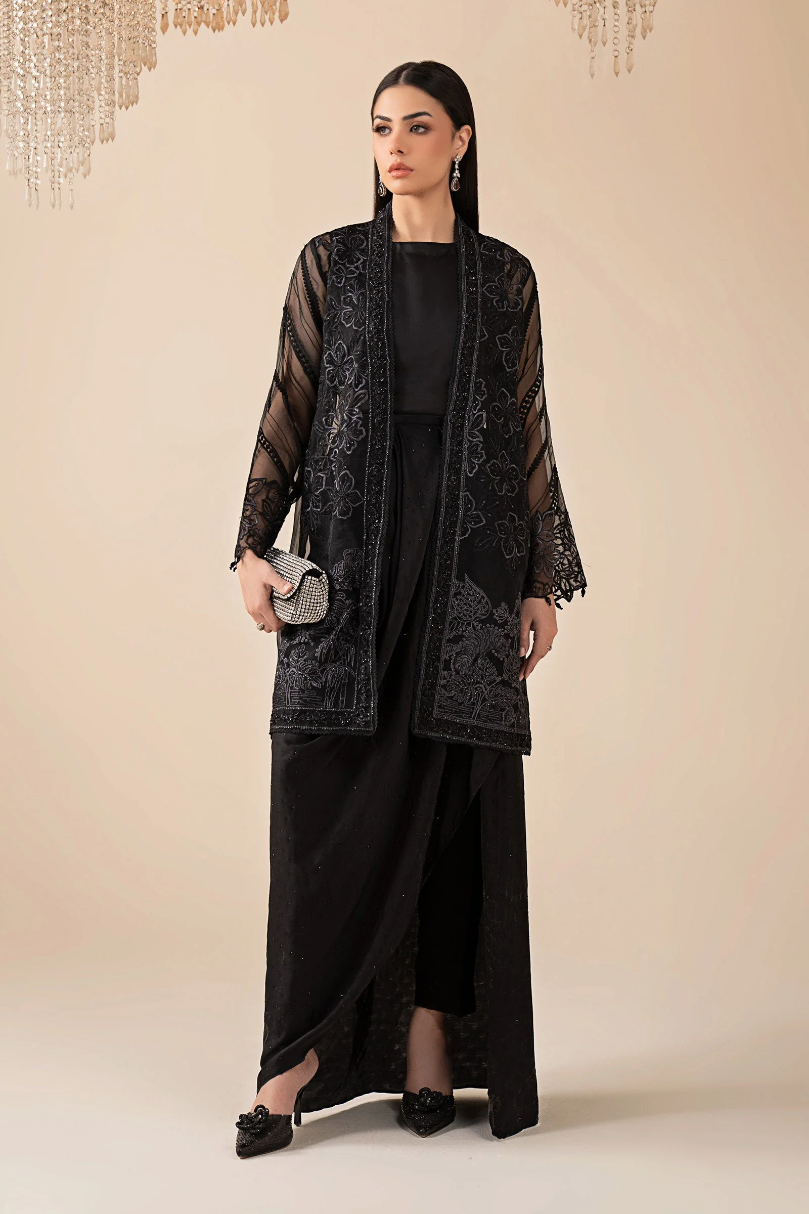 4 Piece Embroidered Organza Suit