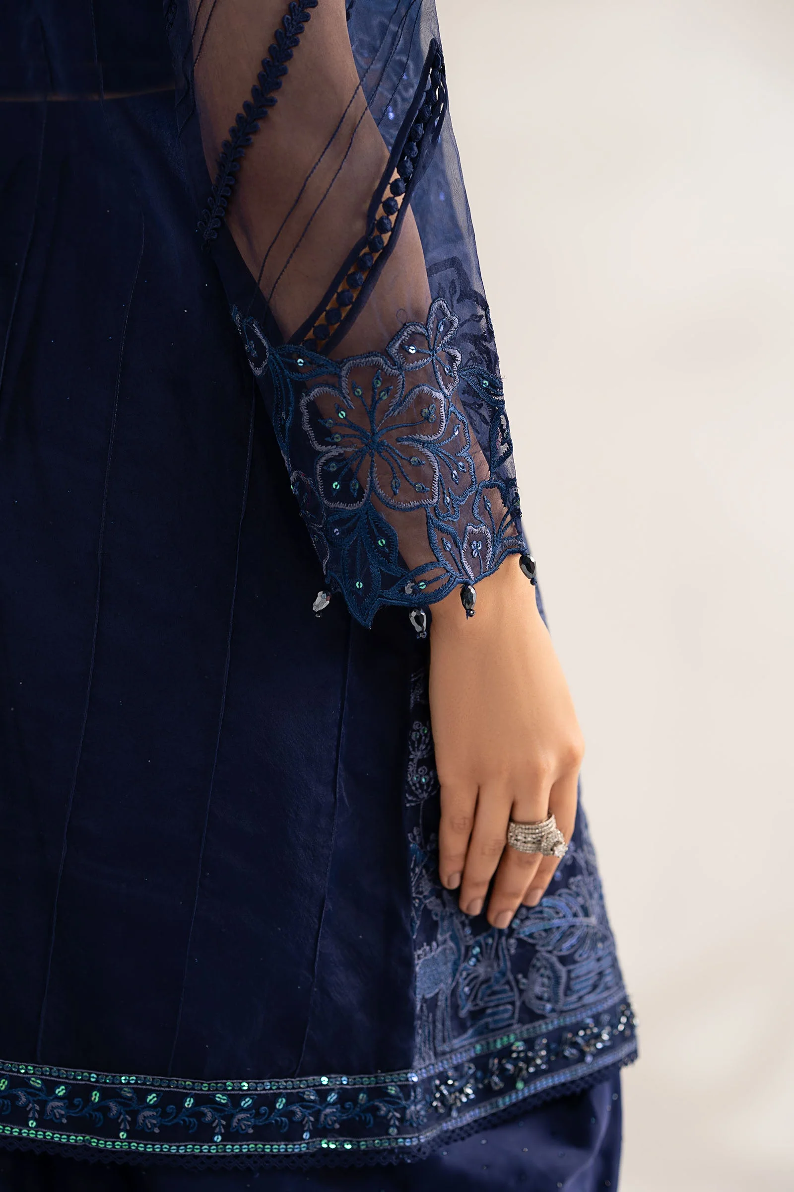 4 Piece Embroidered Organza Suit - Image 4