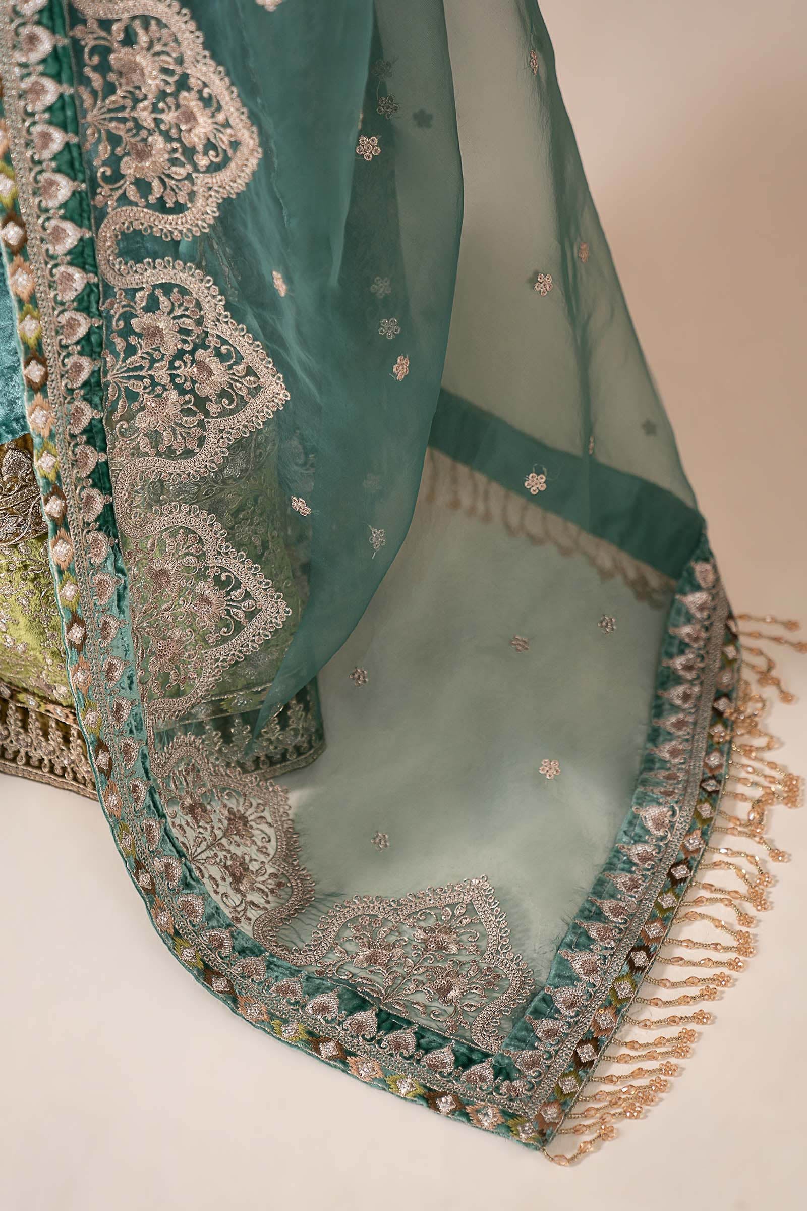 3 Piece Embroidered Velvet Suit - Image 6