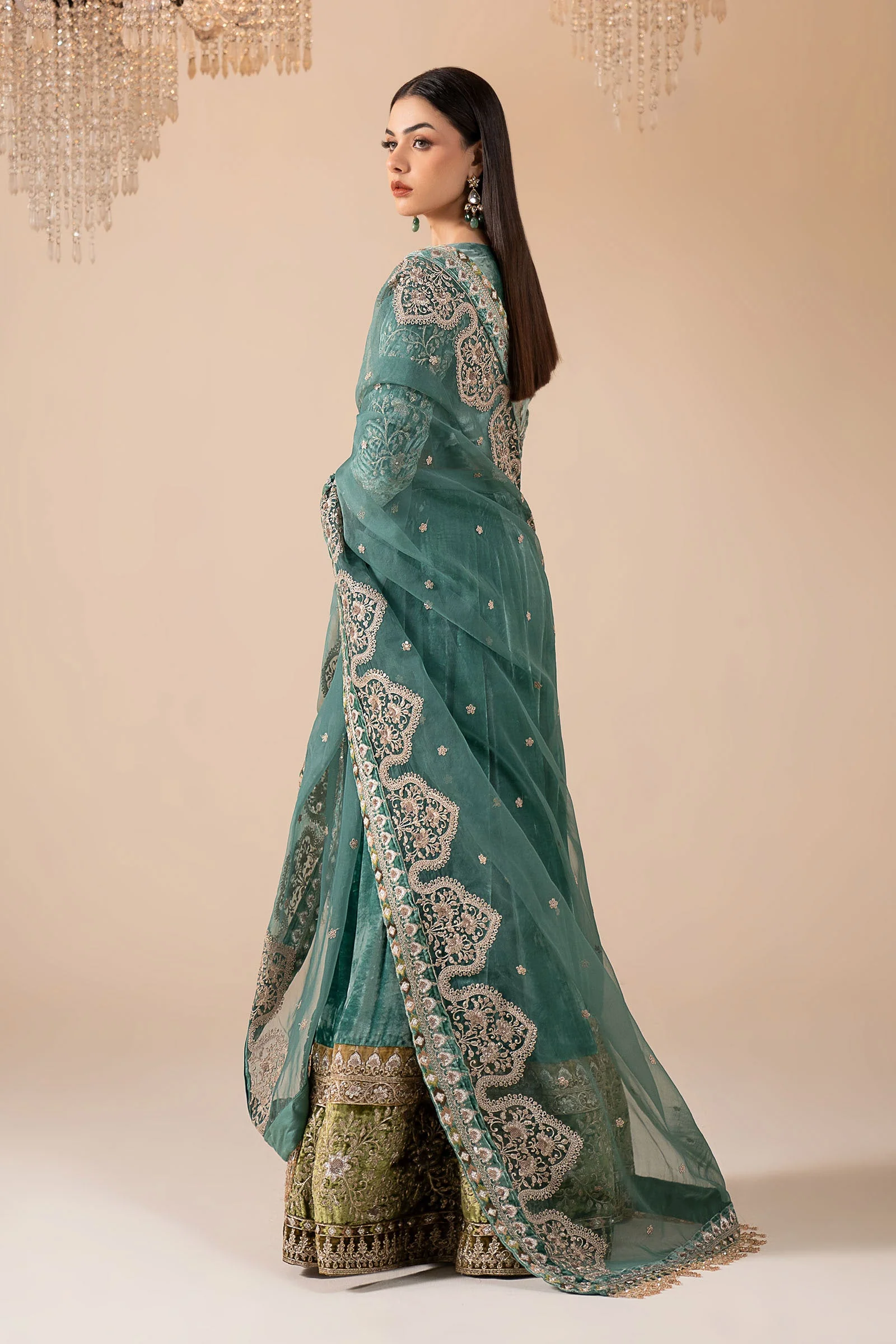3 Piece Embroidered Velvet Suit - Image 8