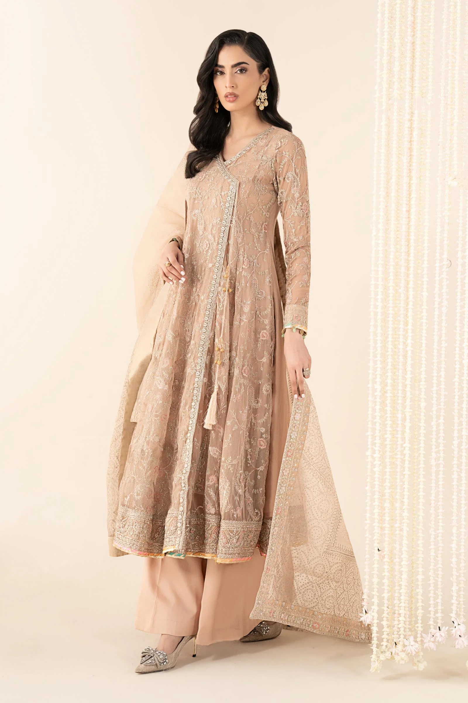 3 Piece Embroidered Net Suit - Image 3