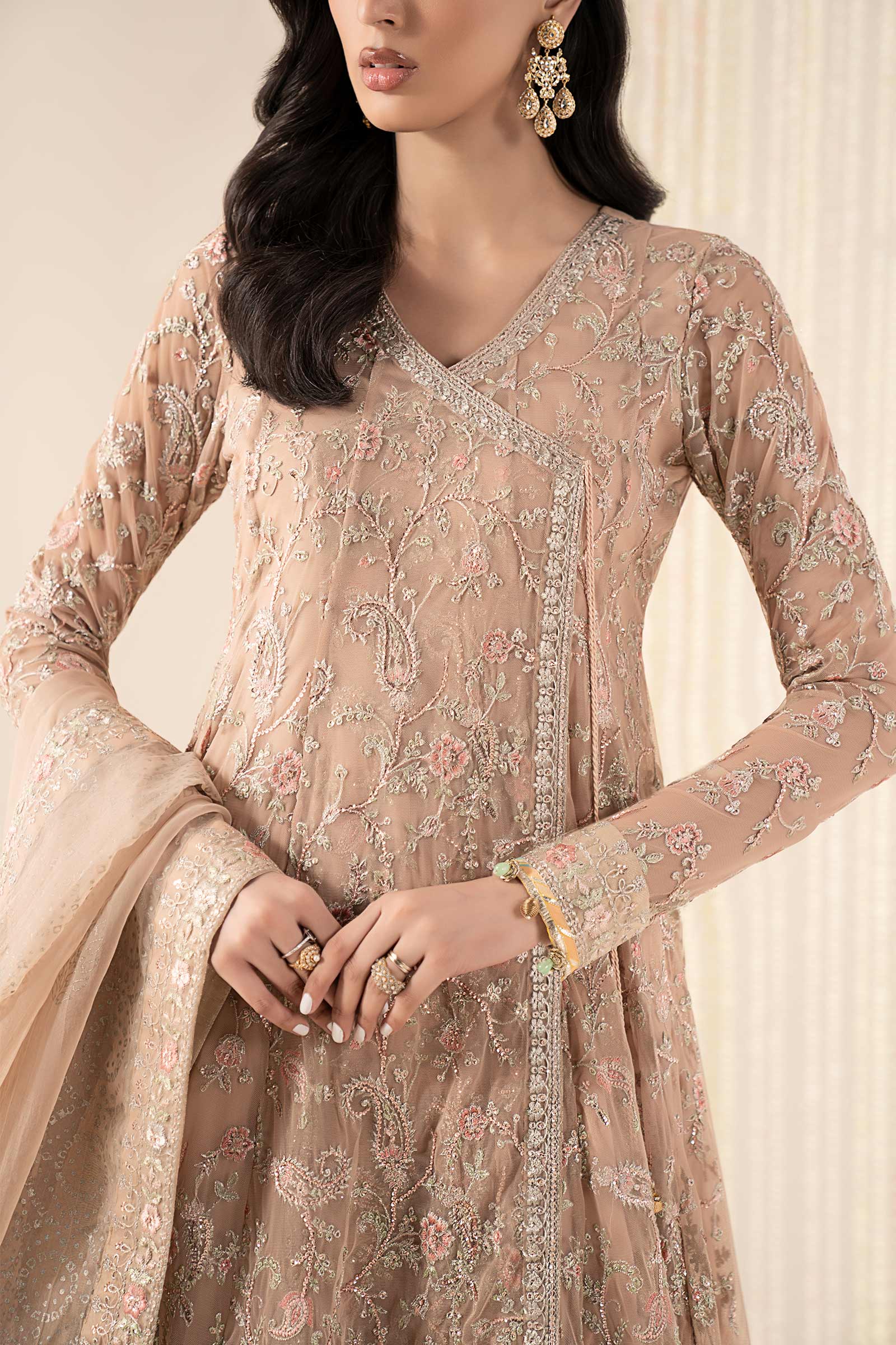 3 Piece Embroidered Net Suit - Image 4