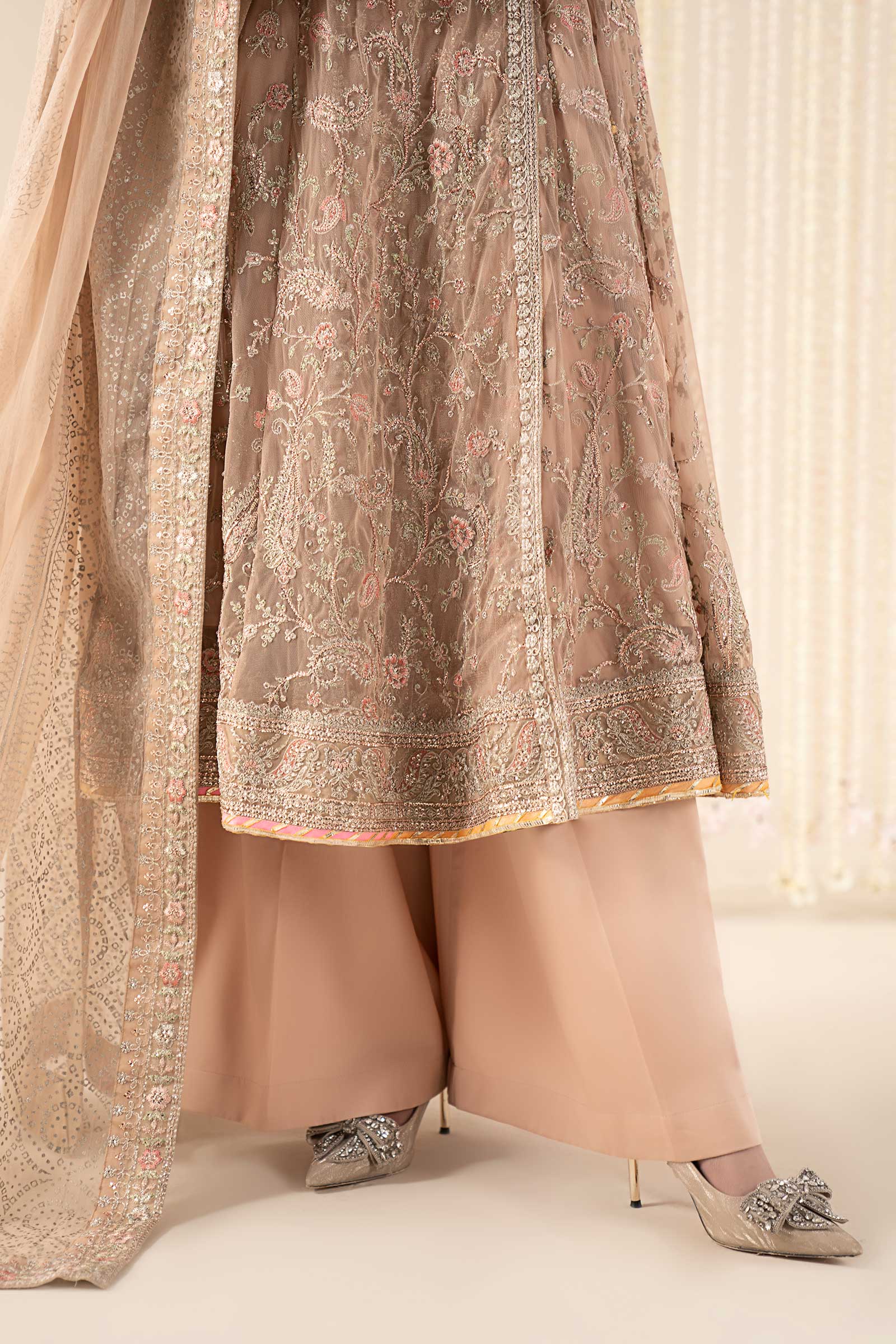 3 Piece Embroidered Net Suit - Image 5