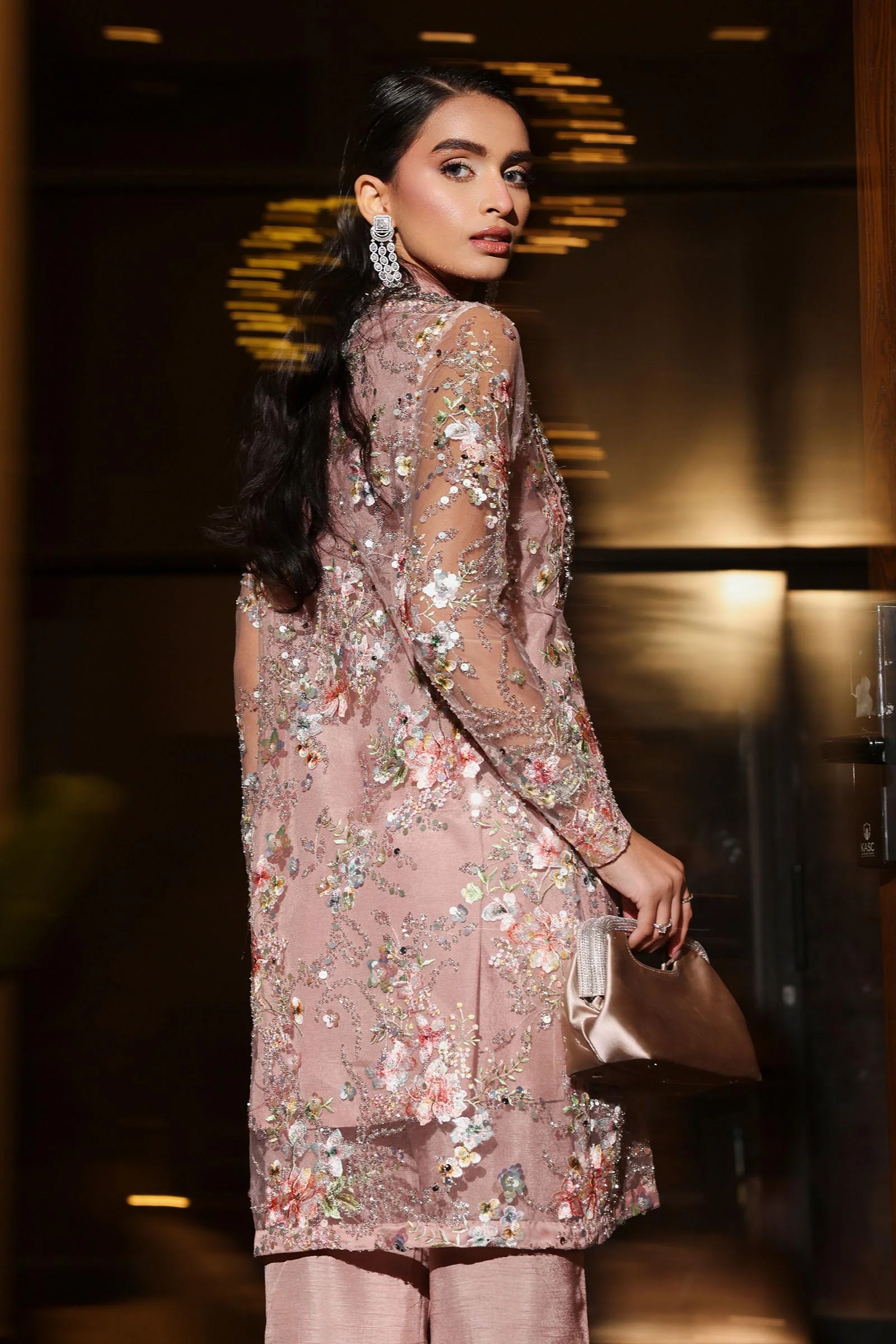 3 Piece Embroidered Net Suit - Image 10