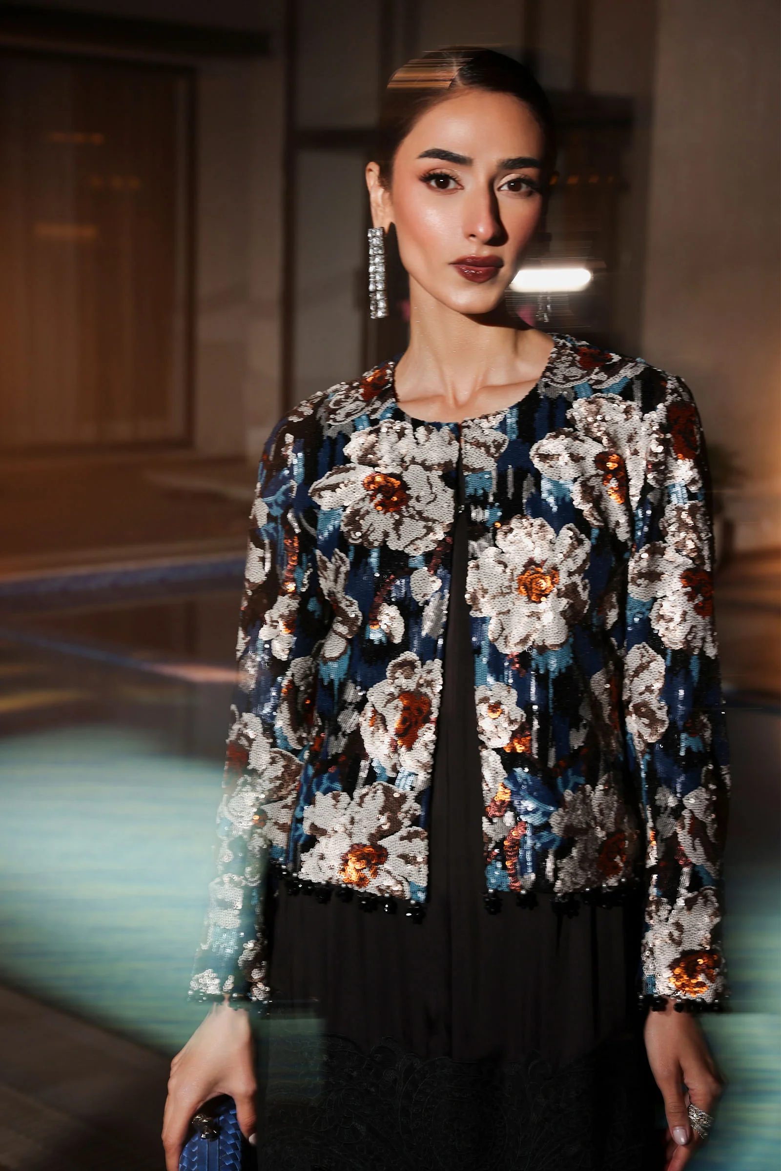 3 Piece Embellished Net Suit - Image 3