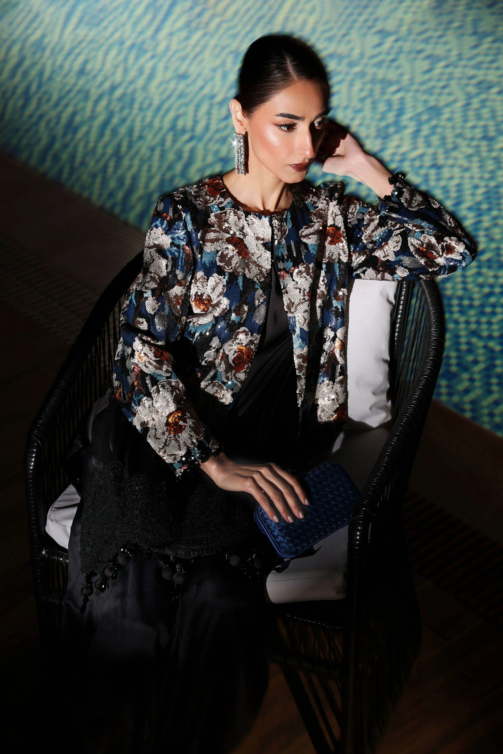 3 Piece Embellished Net Suit - Image 4