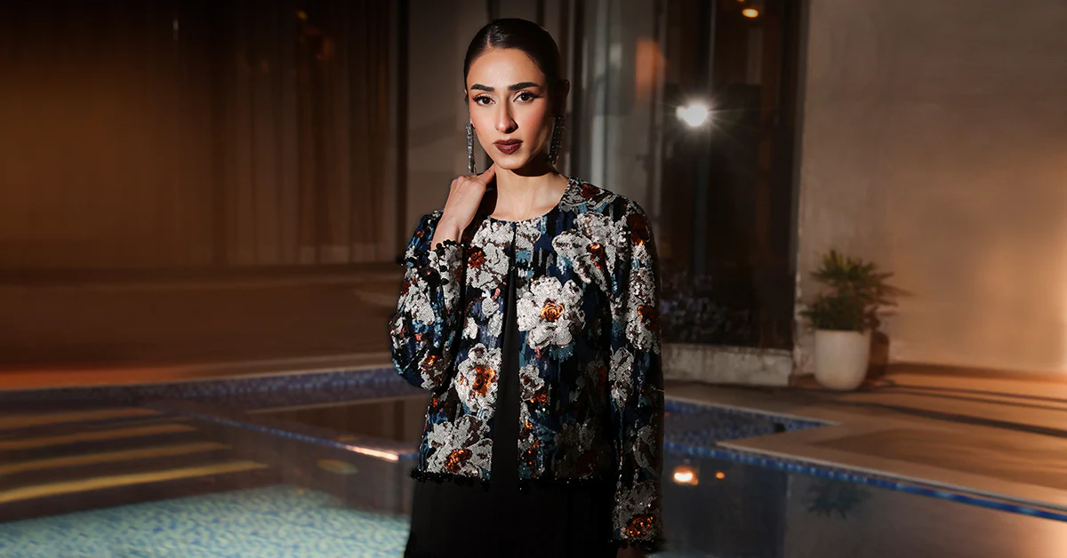 3 Piece Embellished Net Suit - Image 6